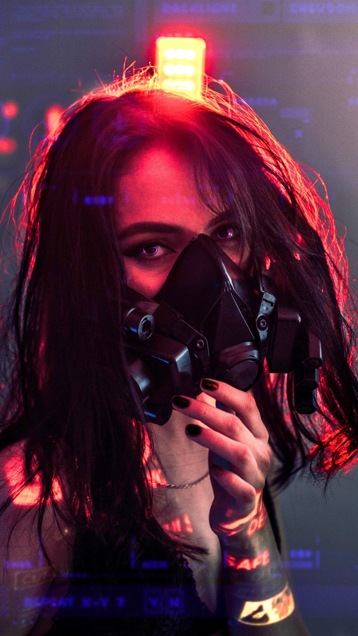 Girl Wallpaper 4K, Respirator mask, Urban, HD, Photography