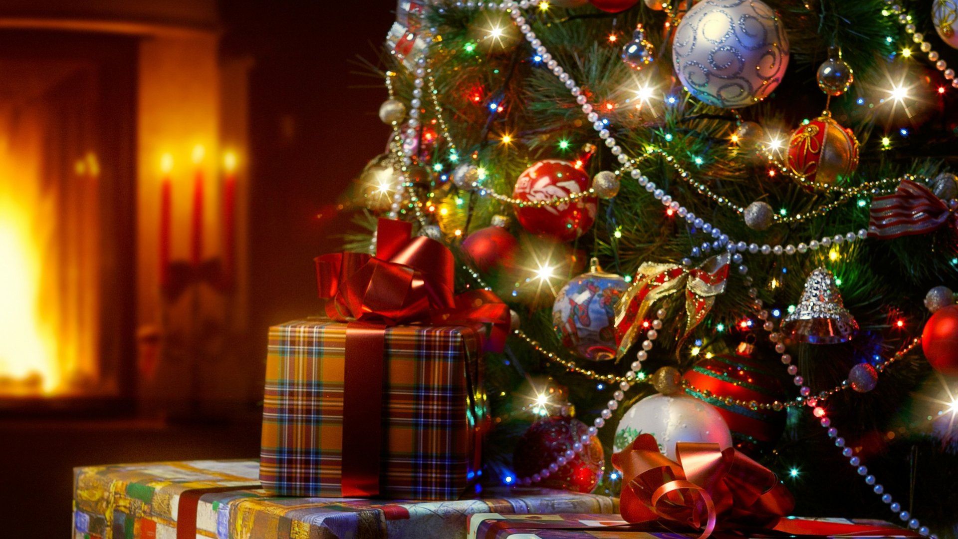 Download desktop wallpaper Merry Christmas Gifts Under Tree Holiday 1920x1080