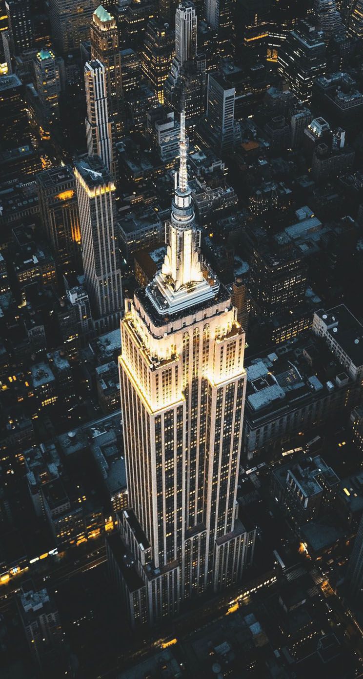 Night View Of Empire State Building IPhone Wallpaper