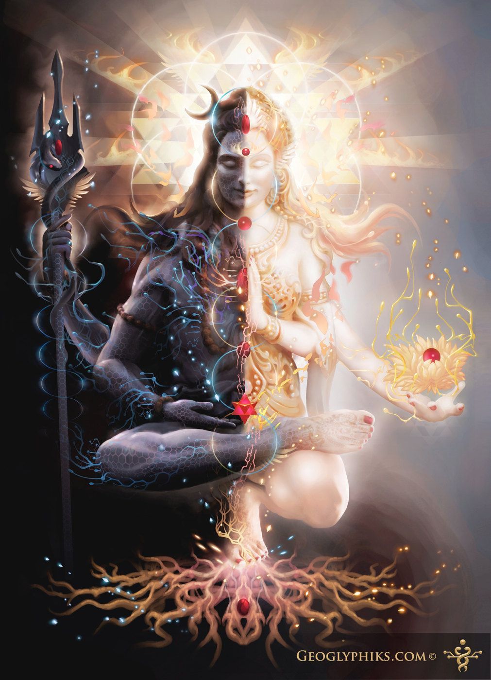 Tantric Marriage hindu shiva shakti painting, enlightened balance. $295.00, via Etsy. Shiva shakti, Shiva, Spiritual art