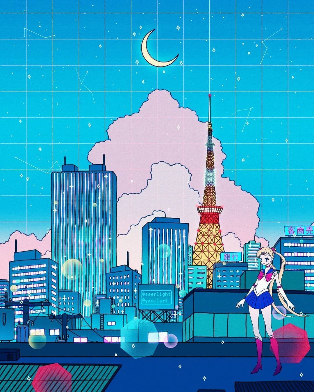 Digital Doodles by Seerlight. Anime background wallpaper, Anime background, Vaporwave art