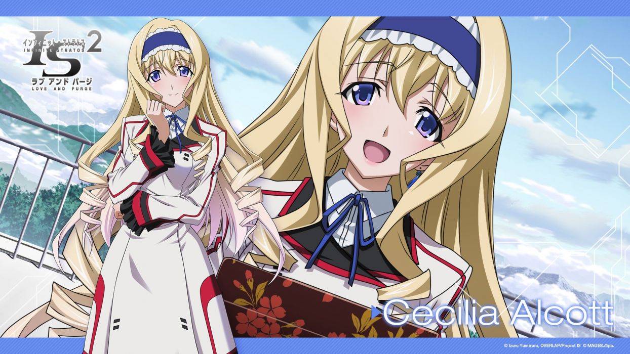 Blonde hair blue eyes cecilia alcott infinite stratos long hair seifuku tagme (artist) wallpaperx1080
