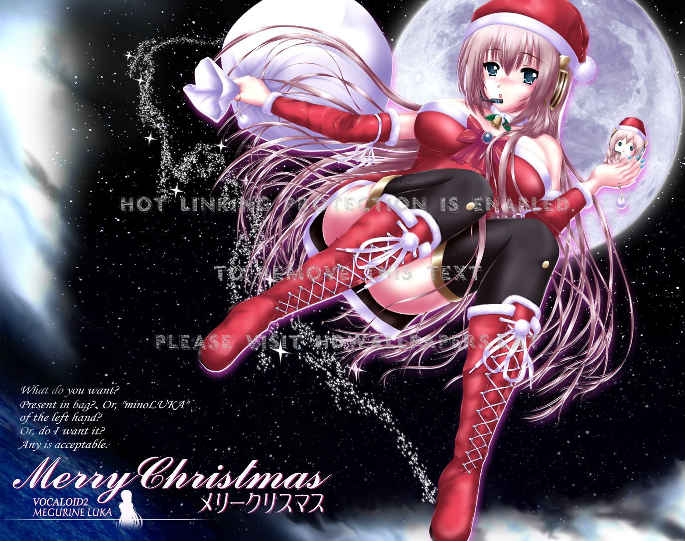 merry christmas cute girl santa anime