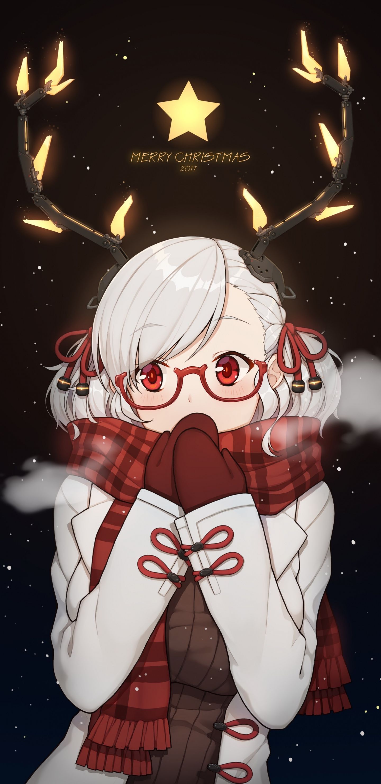 Christmas, Horns Girl, Anime, Original, Wallpaper Background Christmas HD Wallpaper & Background Download
