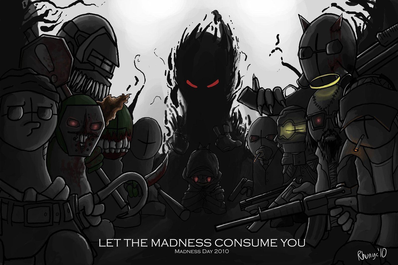 Let the madness consume you. Combat art, Concept art characters, Picture to draw