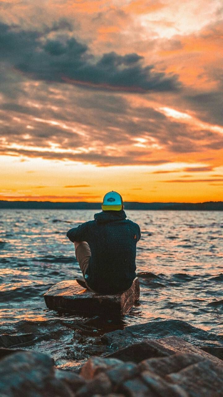 Alone Man Beach Wallpapers Wallpaper Cave