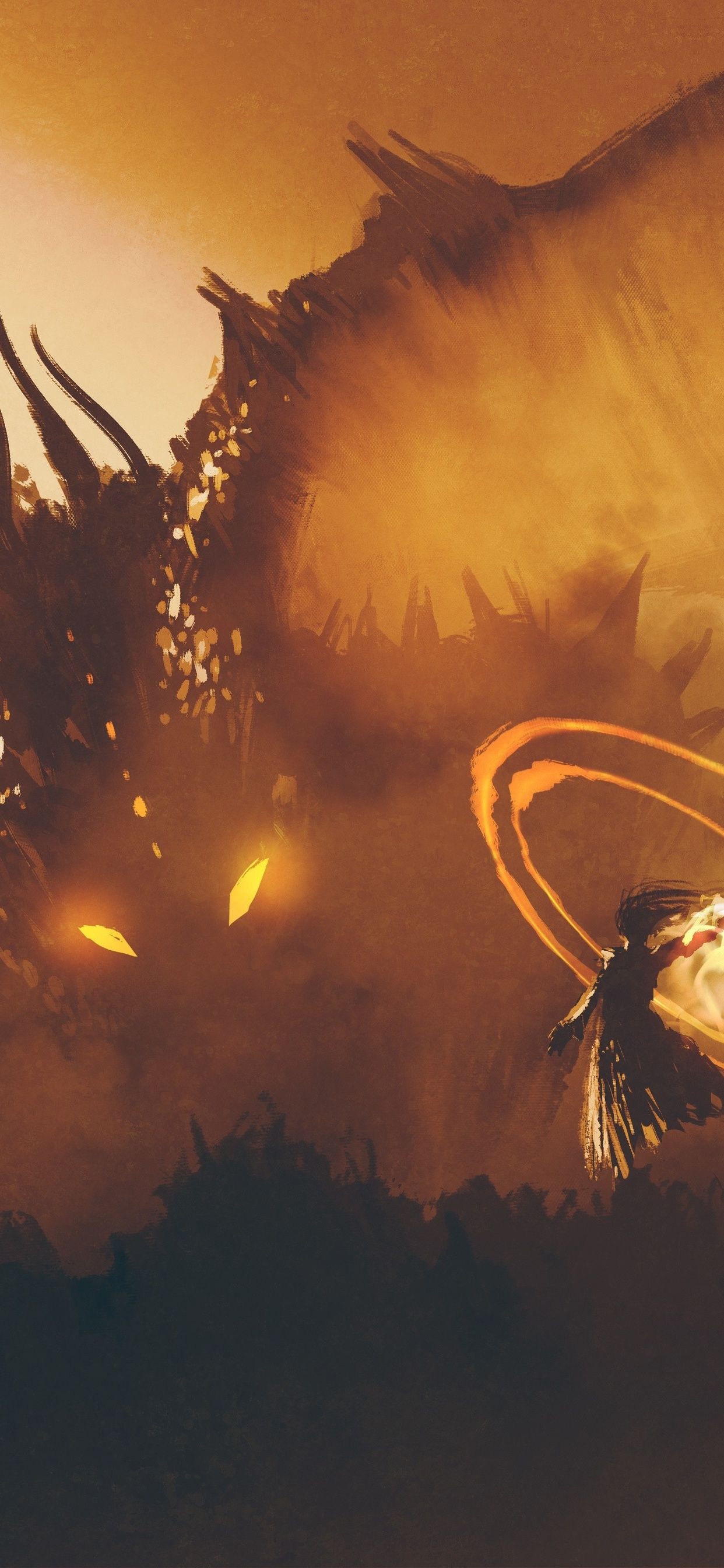 Artwork Colorful Dragon Wizard iPhone XS MAX HD 4k Wallpaper, Image, Background, Photo and Picture