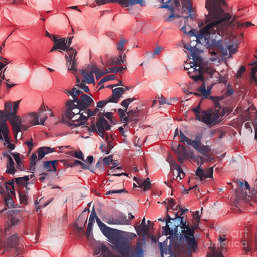 Seamless Abstract Flowersoil Painting Digital Art