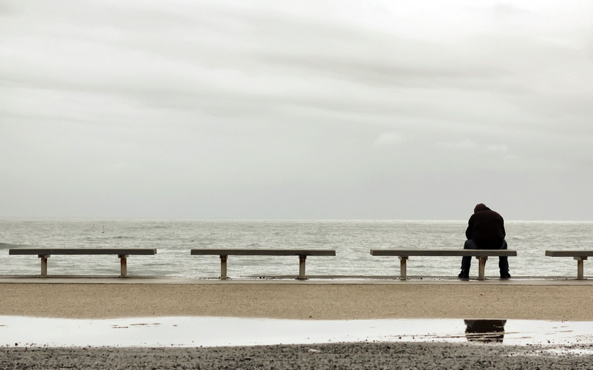 Bench, Lonely man, Loneliness wallpaper and image, picture, photo