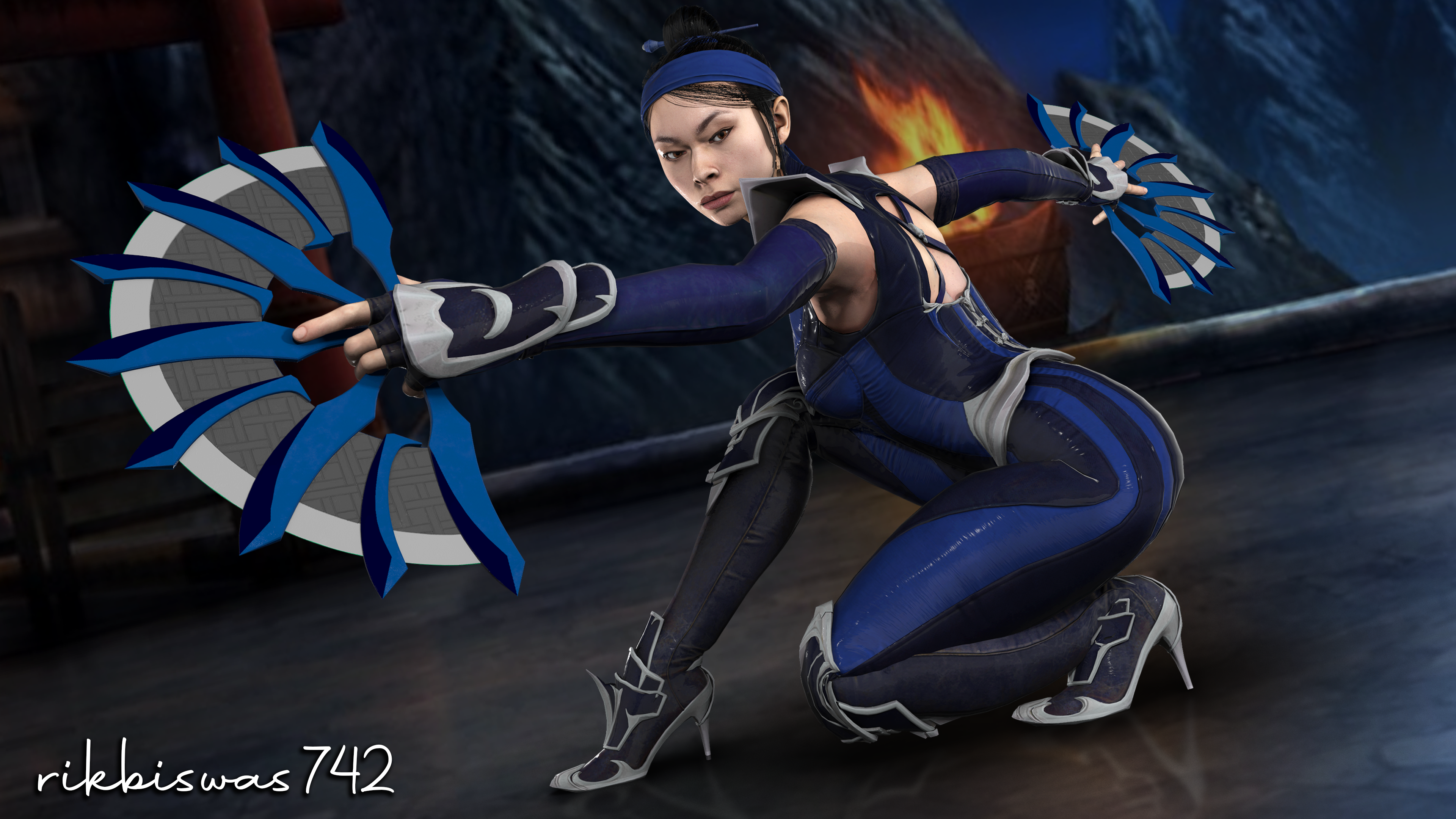 Kitana Wallpaper (4k resolution), made by me. If you want you can use it. Please do credit me if you use it. I recreated the entire pose manually