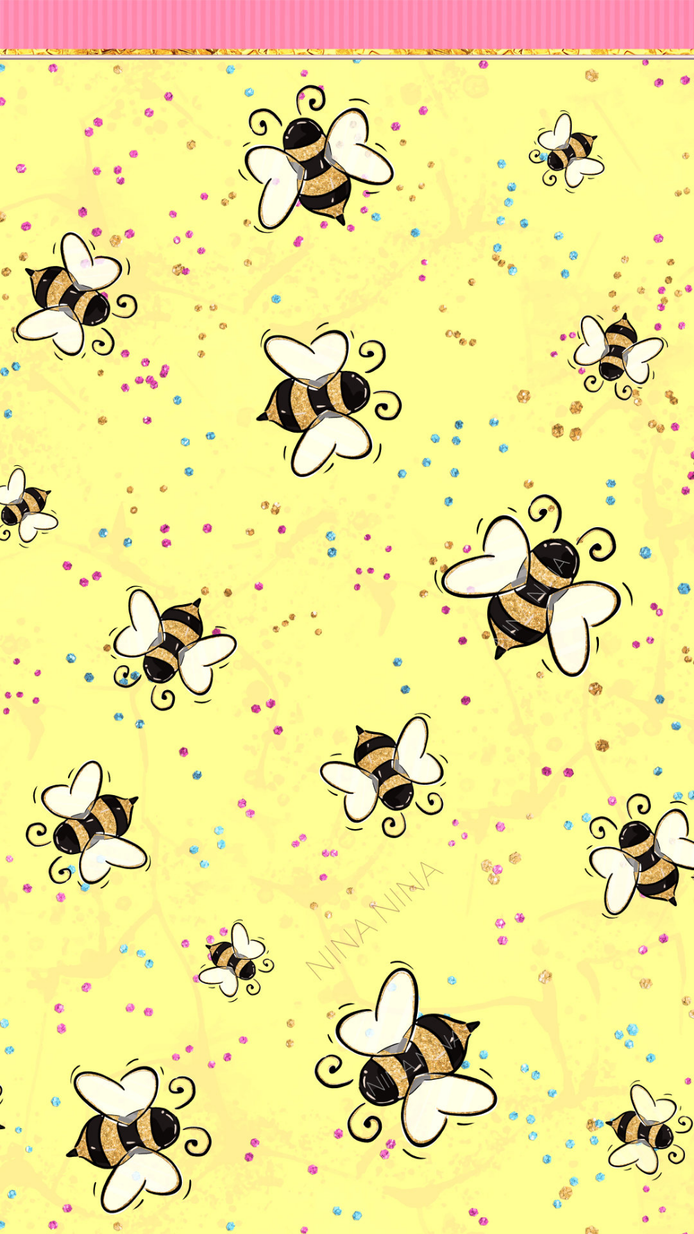 Cute Bee Wallpaper, Summer Clipart, Tropical, Beach, Yellow. Etsy Free Wallpaper 1080x1920 Nina Nina #wallpape. Teddy bear clipart, Cute wallpaper, Bear clipart