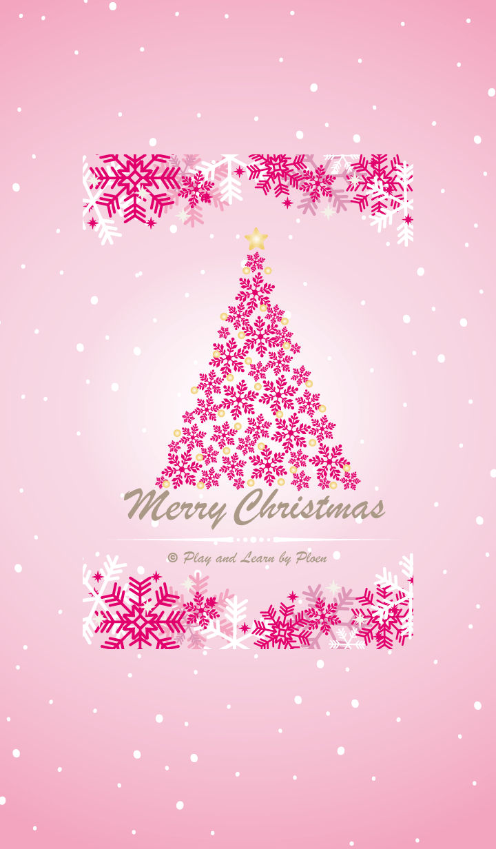 A beautiful Christmas tree with snowflakes in pink tone. It's perfect for this winter season. We wis. Christmas wallpaper, Christmas art, Holiday iphone wallpaper