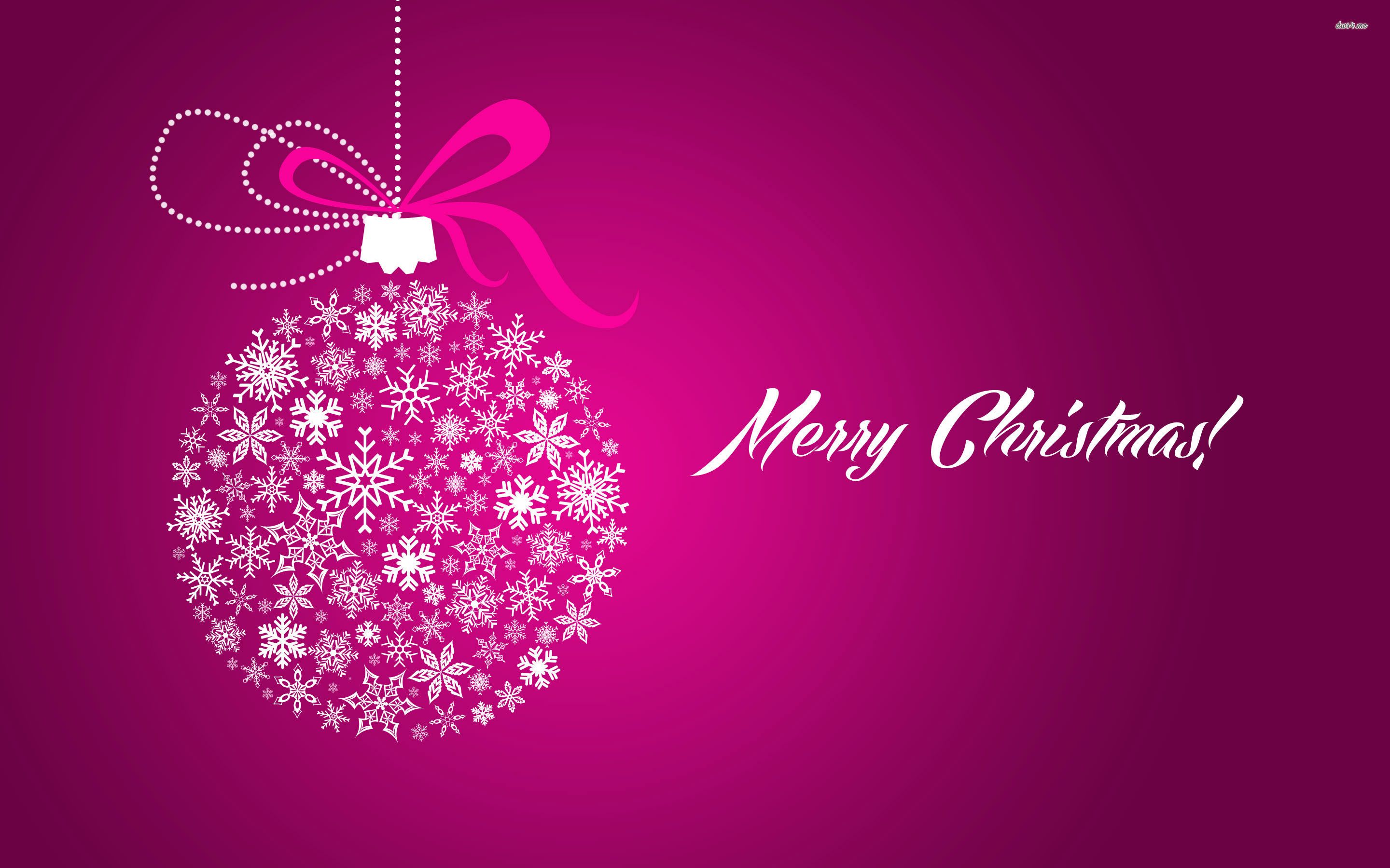 Wallpaper. New Year. photo. picture. Merry Christmas, pink background, the ball, snowflakes