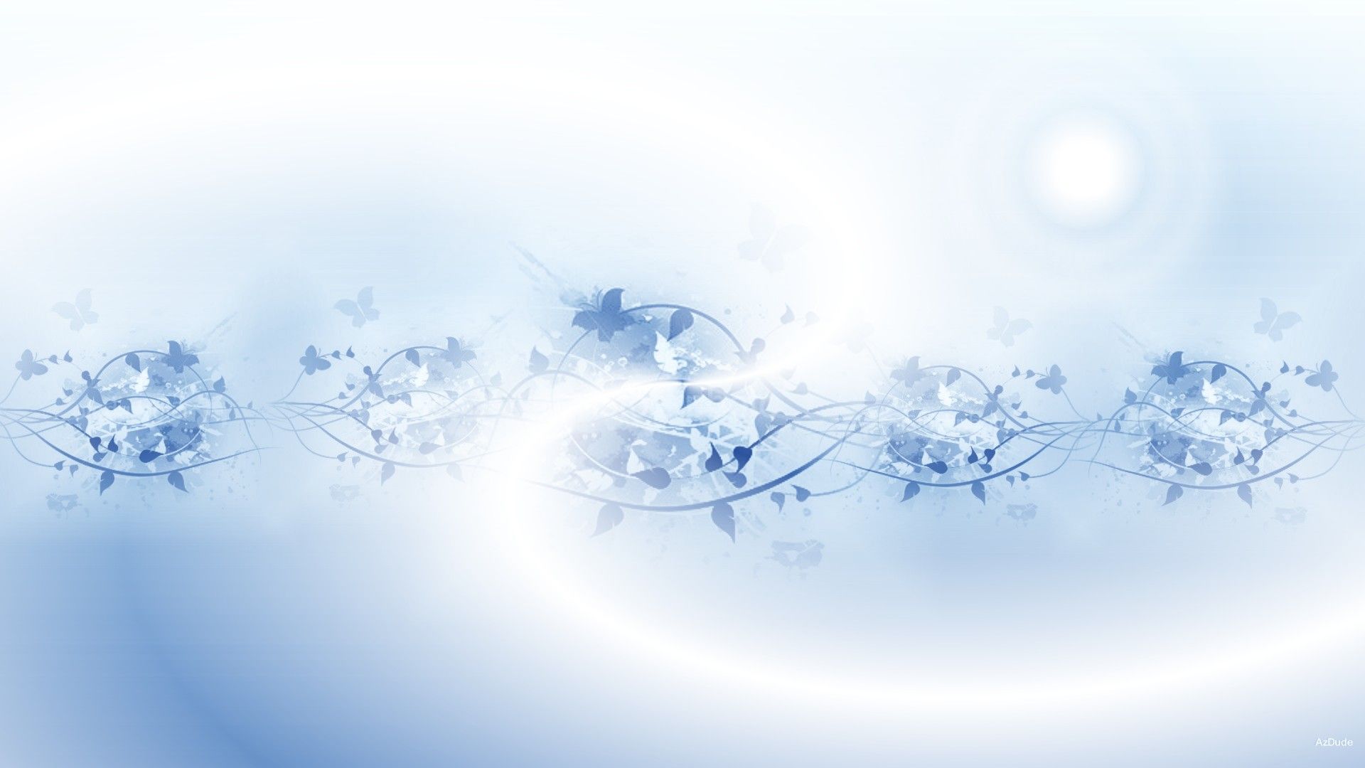 White And Blue Winter Blooms Abstract Flowers Free HD Wallpaper with 957 - White Flowers HD Wallpaper