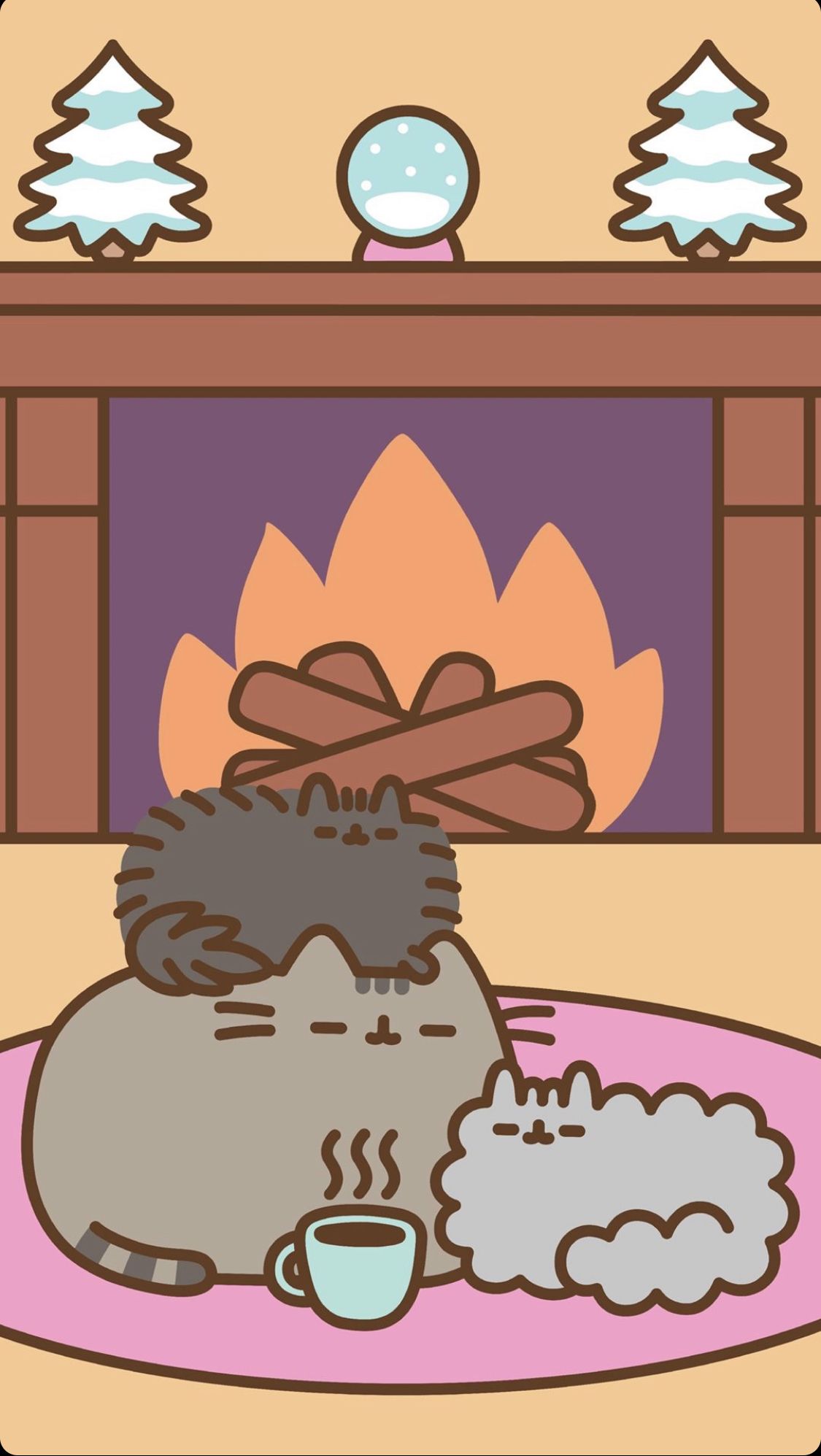 pusheen winter wallpaper !!. Pusheen
