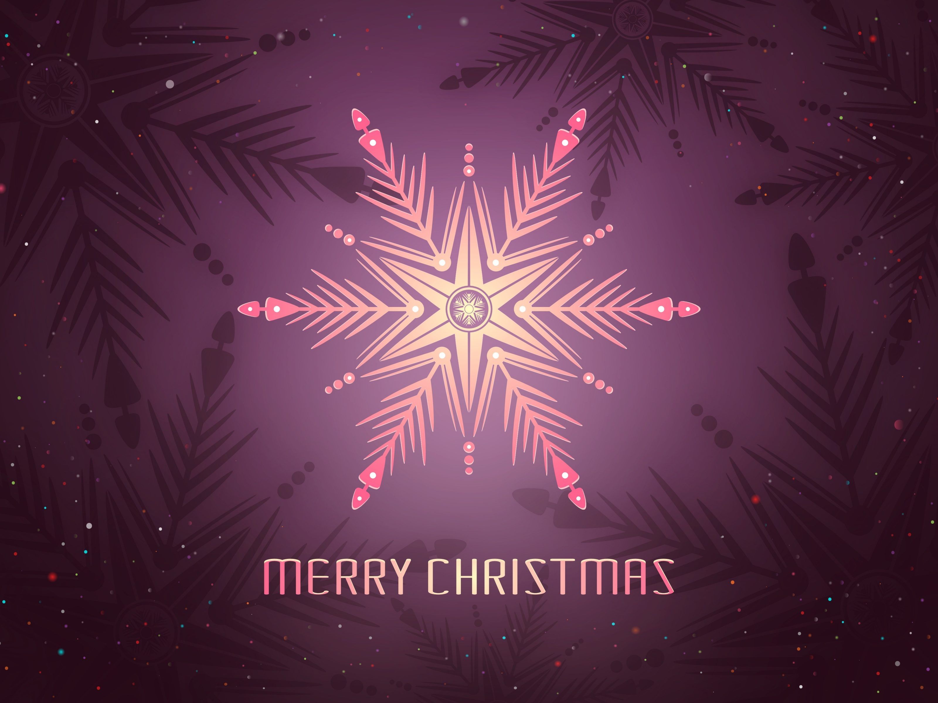 Merry Christmas (Pink) 4K UHD Wallpaper