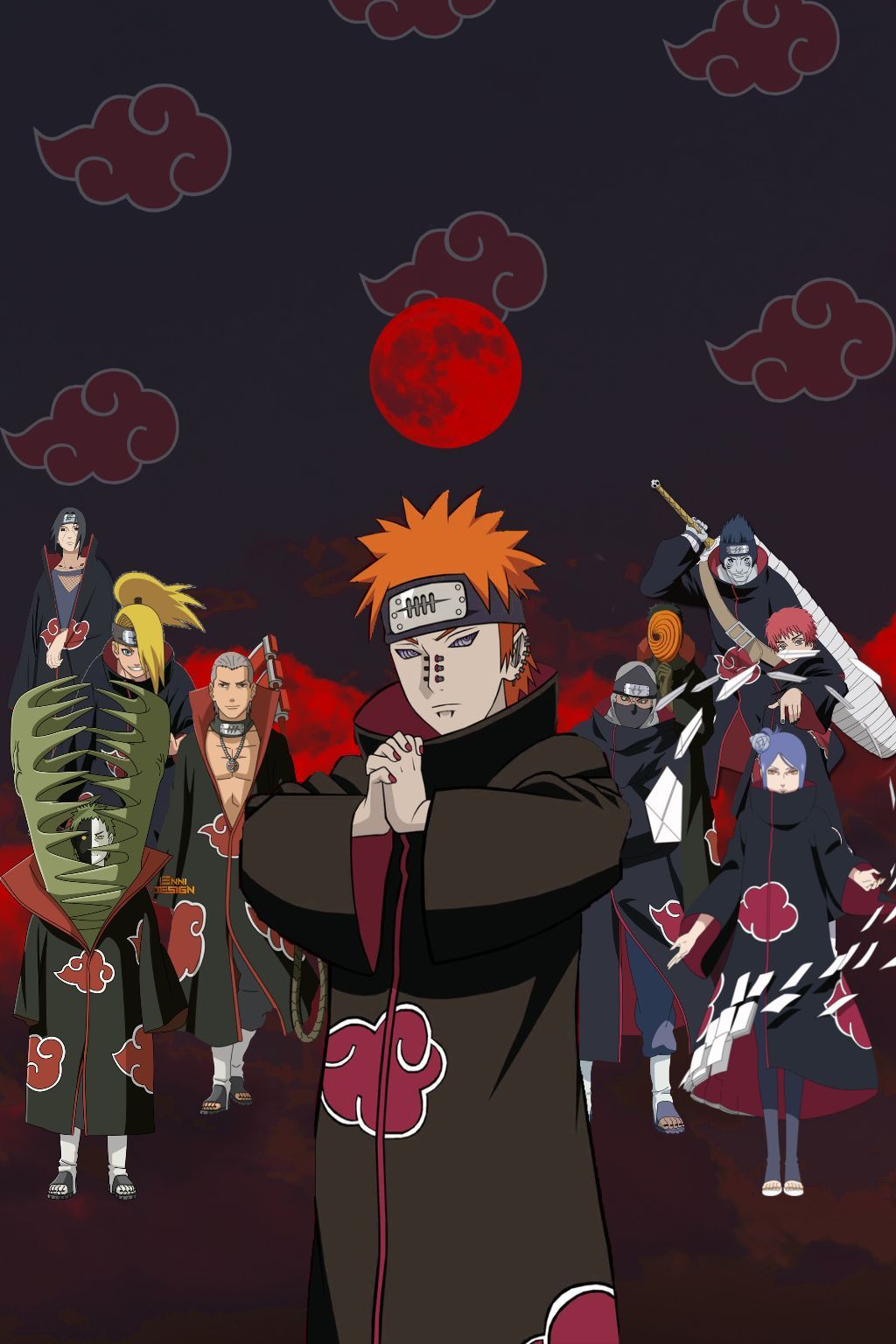 naruto #akatsuki #wallpaper #pain #konan #zetsu #sasori