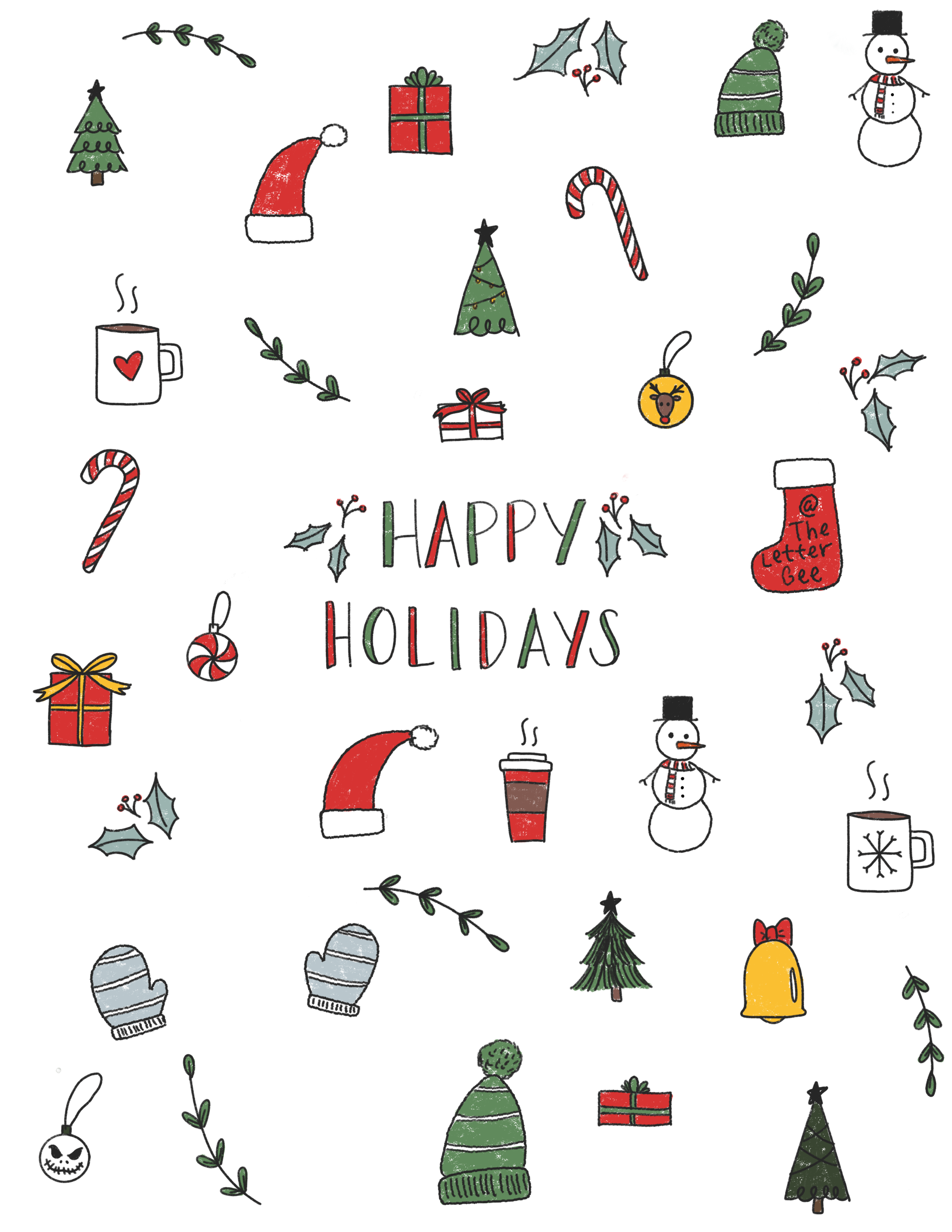 Christmas holiday doodles. Wallpaper iphone christmas, Christmas phone wallpaper, Cute christmas wallpaper