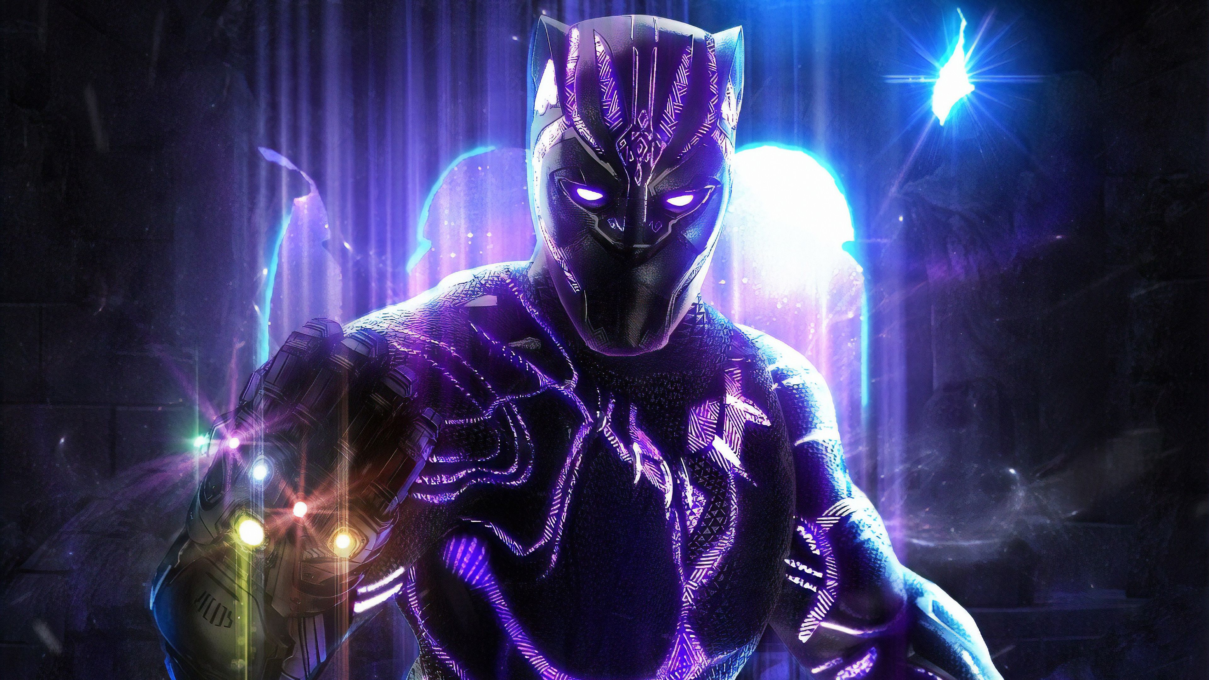 Wallpaper 4k Black Panther With Infinity Gauntlet 4k Wallpaper, Artwork Wallpaper, Black Panther Wallpaper, Digital Art Wallpaper, Hd Wallpaper, Superheroes Wallpaper