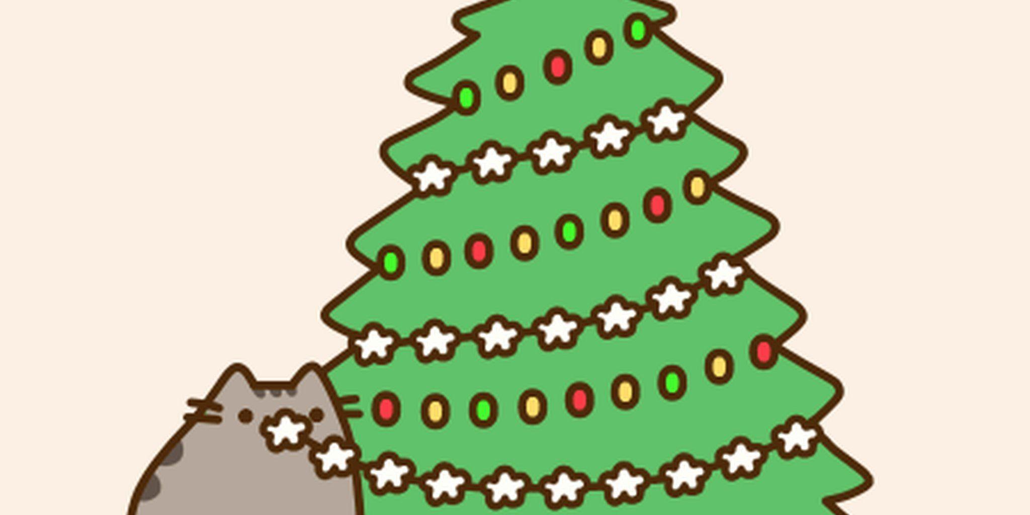 Pusheen Christmas Wallpaper Kawaii