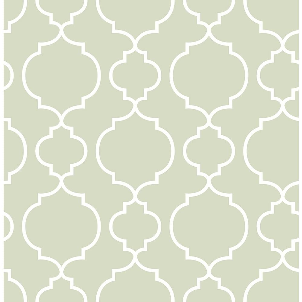 A Street Desiree Sage Quatrefoil Paper Strippable Roll Wallpaper (Covers 56.4 Sq. Ft.) 2657 22258 Home Depot