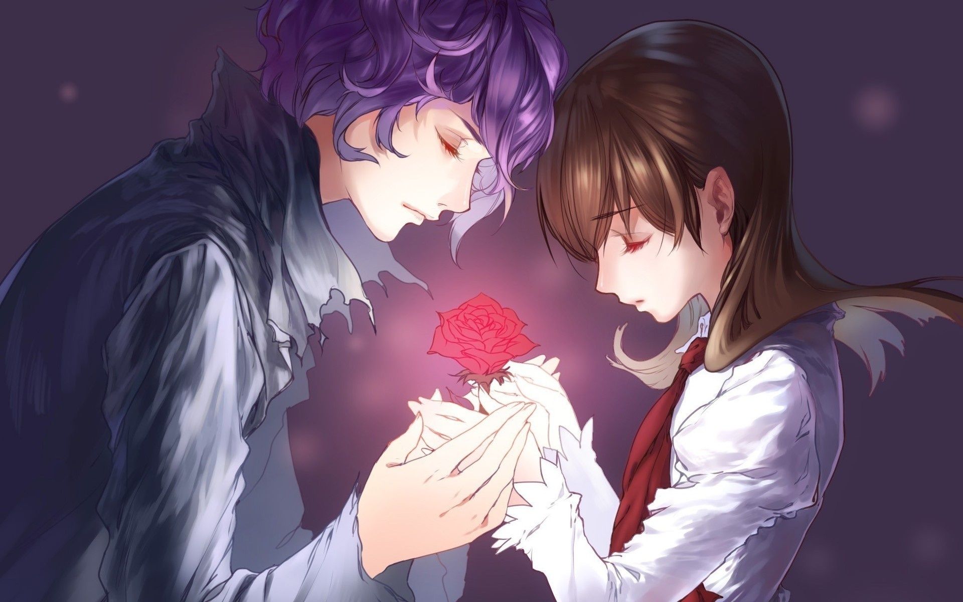 Animated Love Couple Wallpaper In HD Cute Anime Couple HD Wallpaper