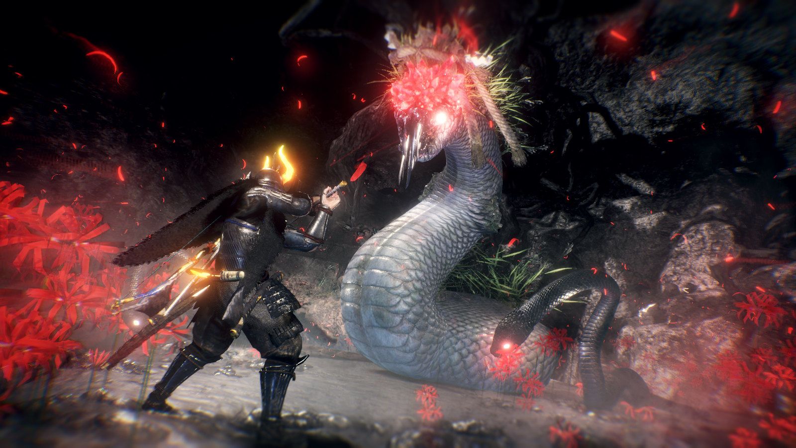 Nioh 2 screenshots show our hero's ability to transform into a yokai