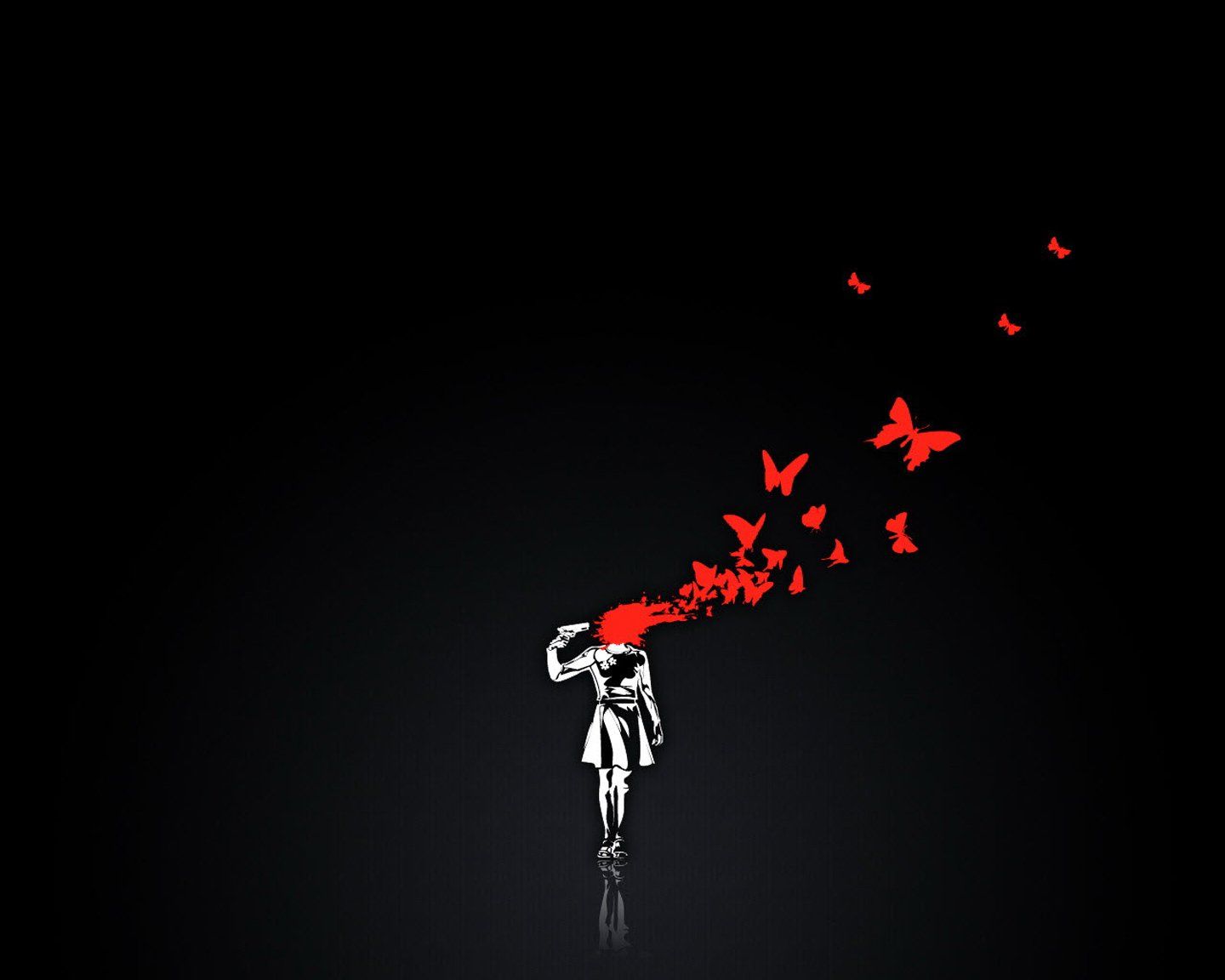 black, Background, Girl, Weapon, Red, Butterfly Wallpaper HD / Desktop and Mobile Background