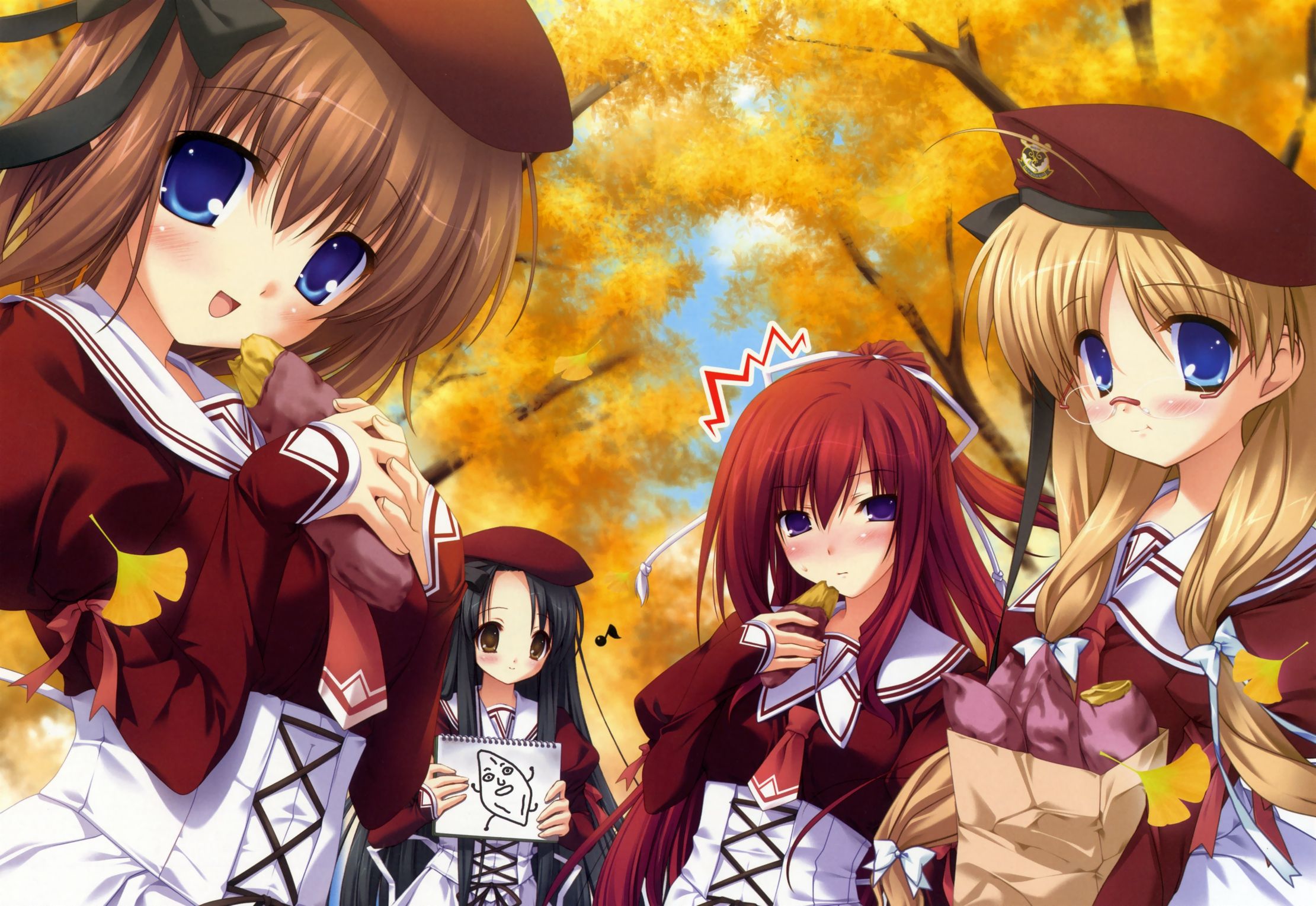 eyes hirohana yukiko kusakabe misuzu minase yuka scan tachibana kukuri. konachan.com.com Anime Wallpaper