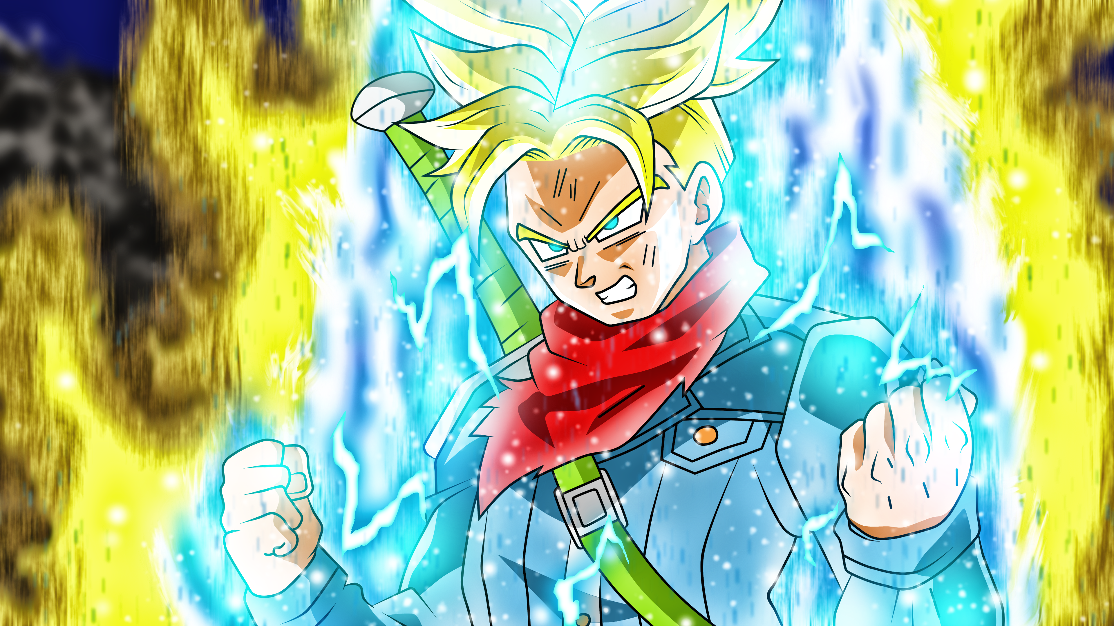 Rage Trunks, dbs, HD wallpaper