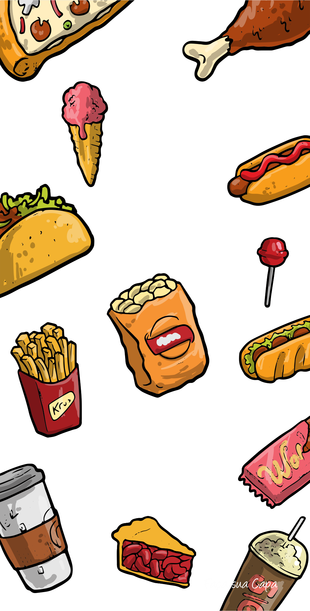 Guloseimas. Desenhos para papel de parede, para iphone, Papel de parede celular fofo