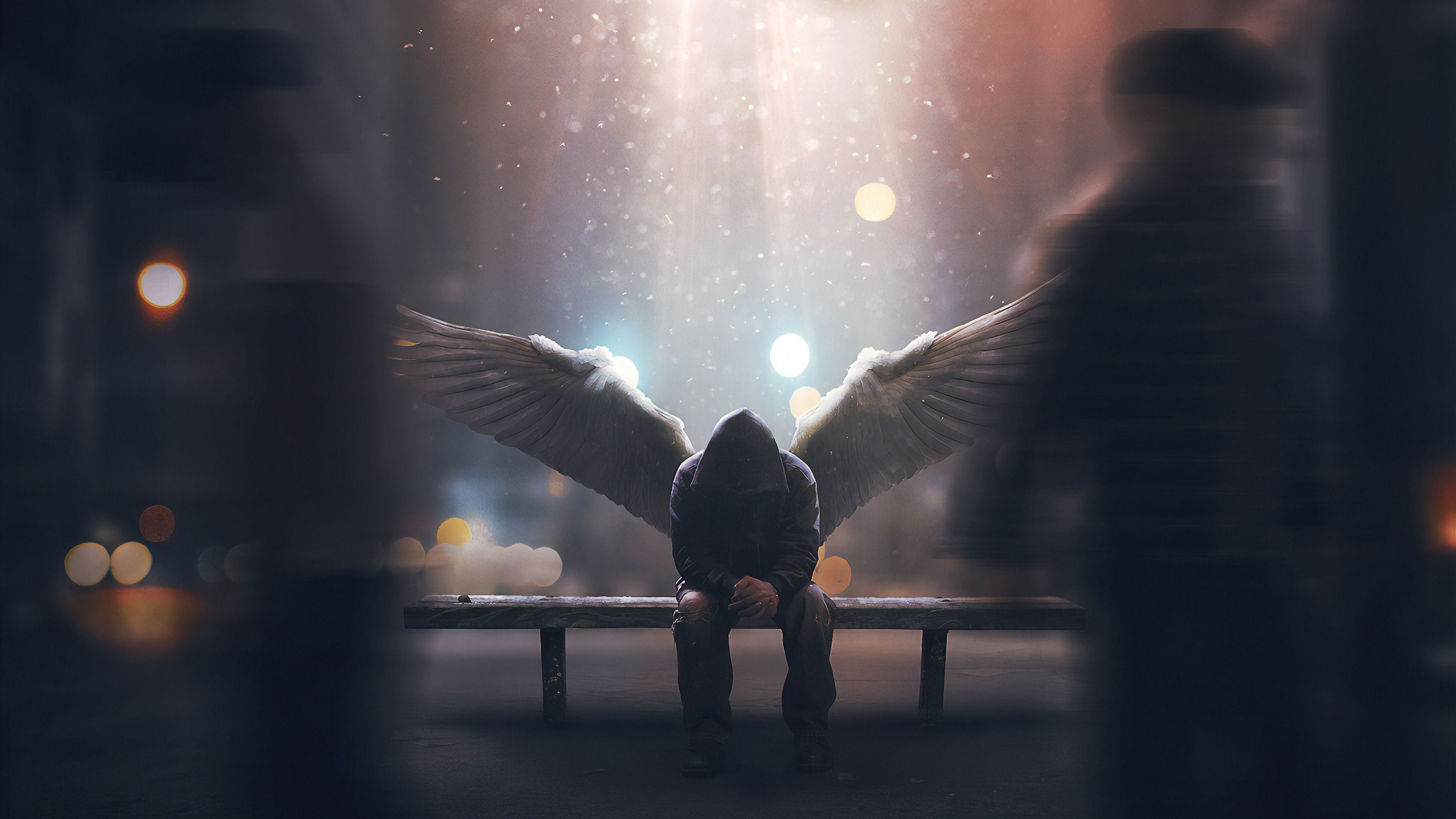 Wallpaper 4k Alone Angel 4k 4k Wallpaper, Alone Wallpaper, Angel Wallpaper, Artist Wallpaper, Artwork Wallpaper, Digital Art Wallpaper, Hd Wallpaper, Hoodie Wallpaper, Sad Wallpaper, Wings Wallpaper