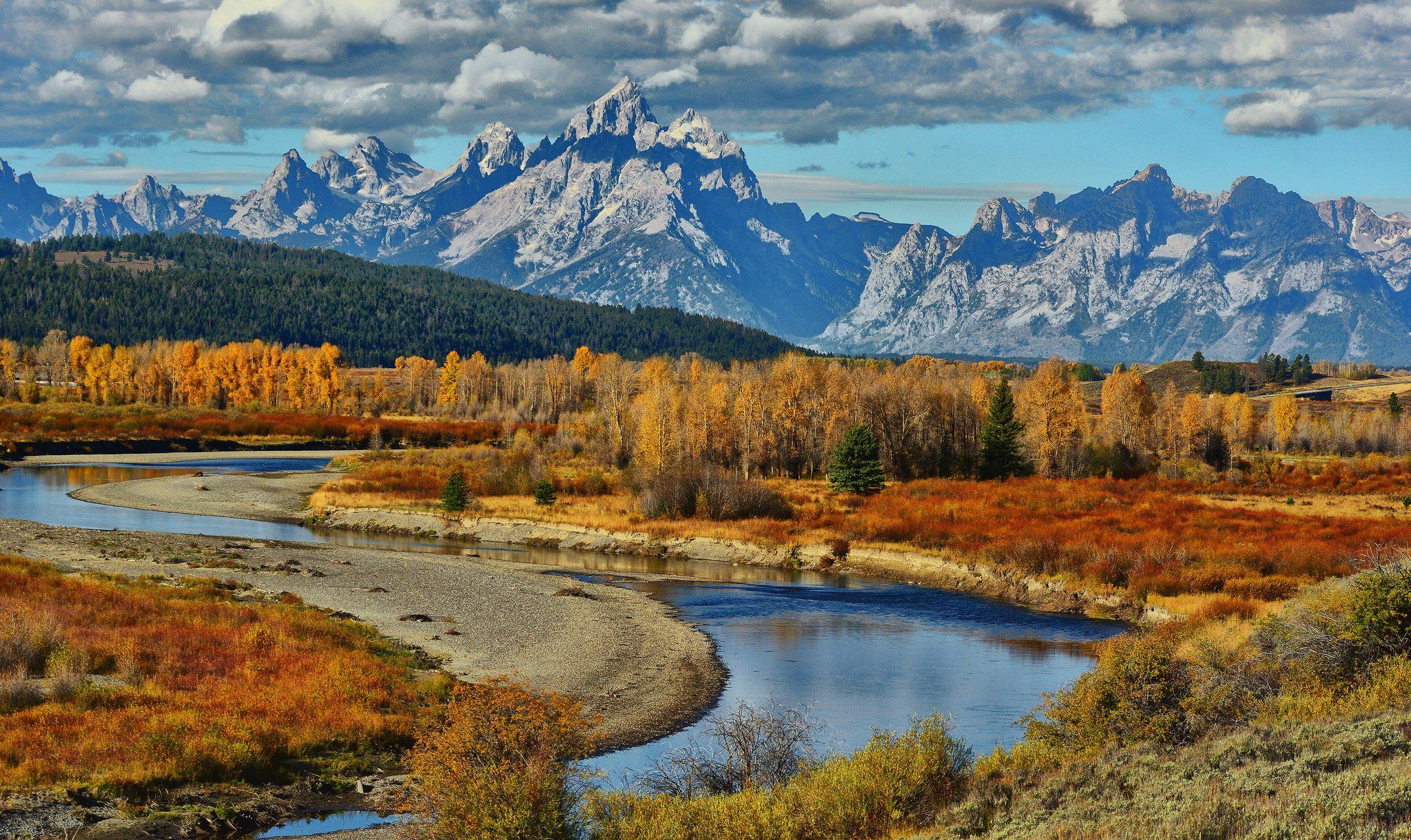River Grand Teton National Park USA Wyoming autumn mountains wallpaperx1220