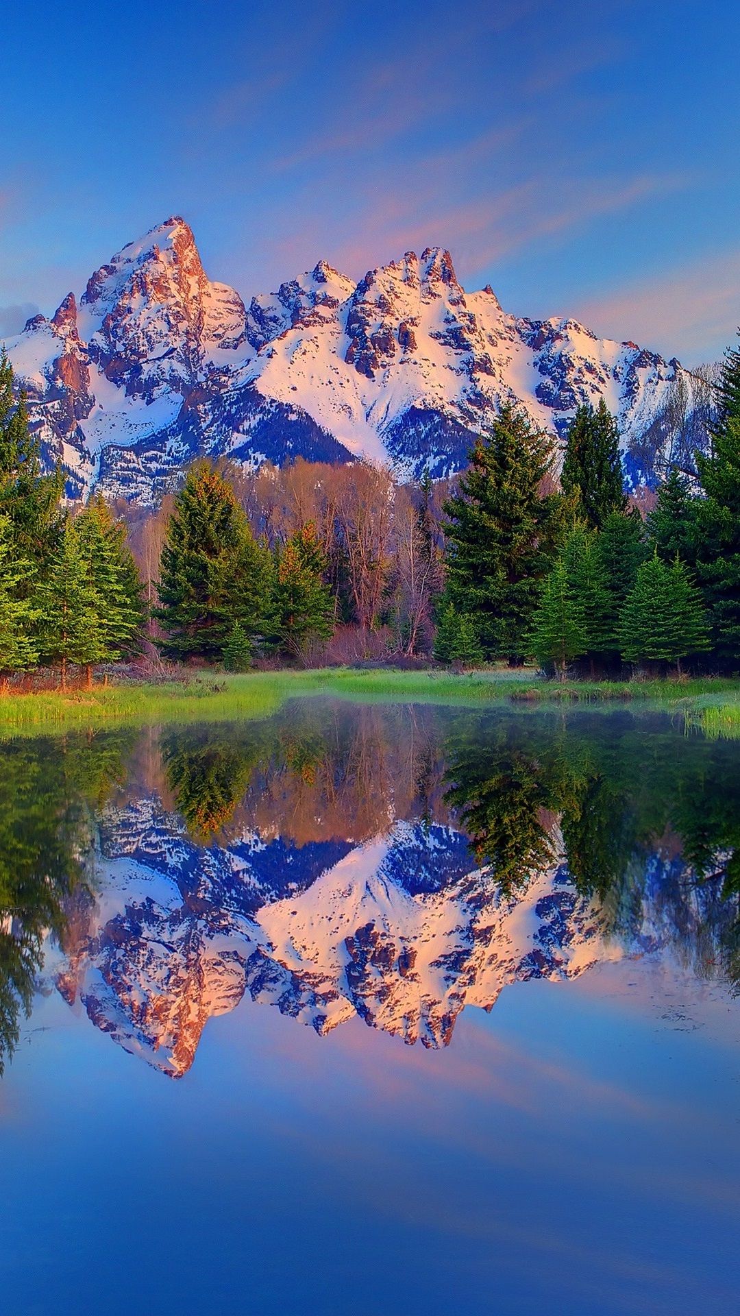 Wallpaper Grand Teton National Park, Wyoming, USA, trees, mountains, lake 2560x1920 HD Picture, Image