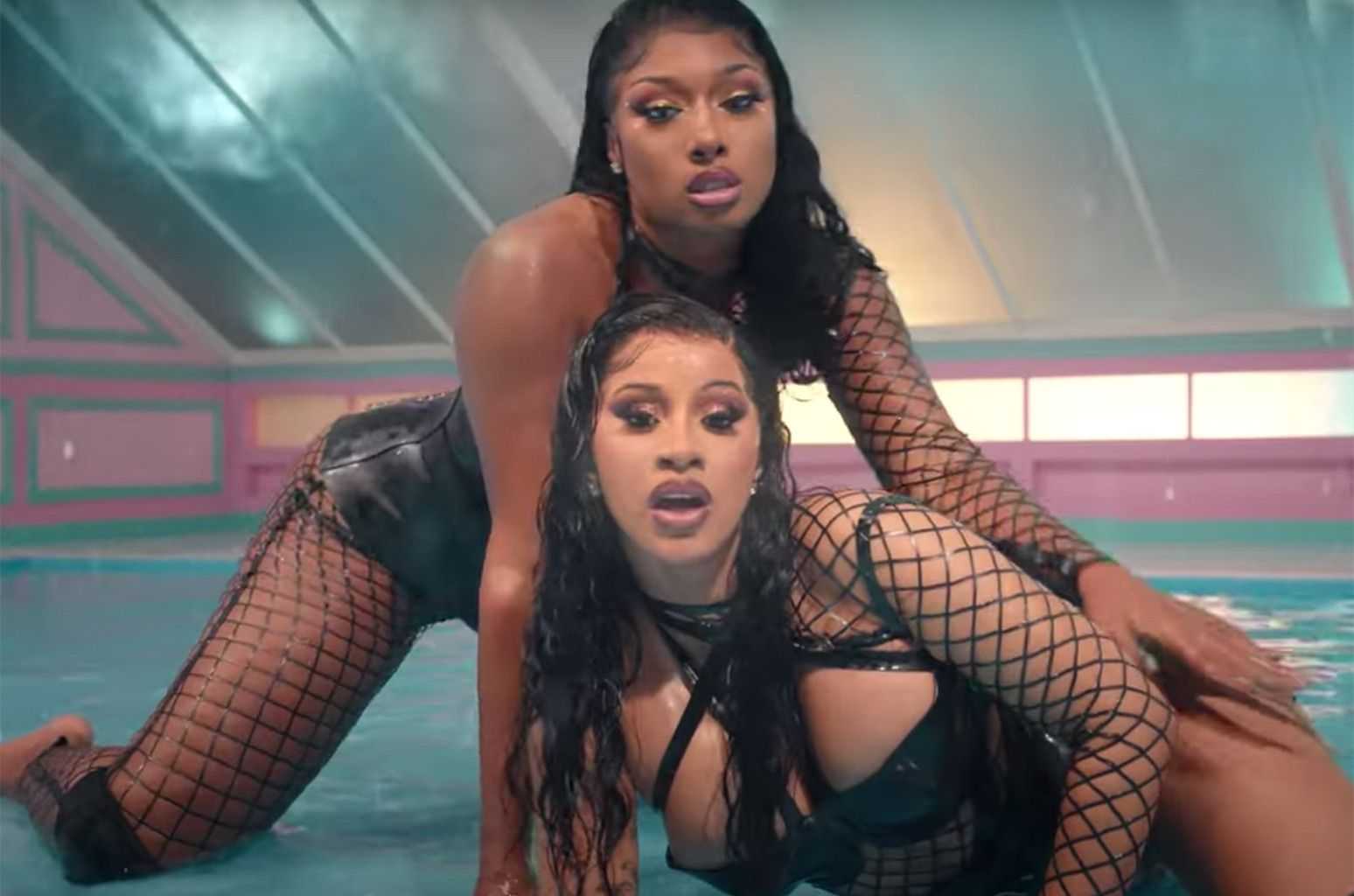 Cardi B & Megan Thee Stallion Share 'WAP' Behind The Scenes Footage With Their Slithery Friends: 'Scariest Sh Ever'