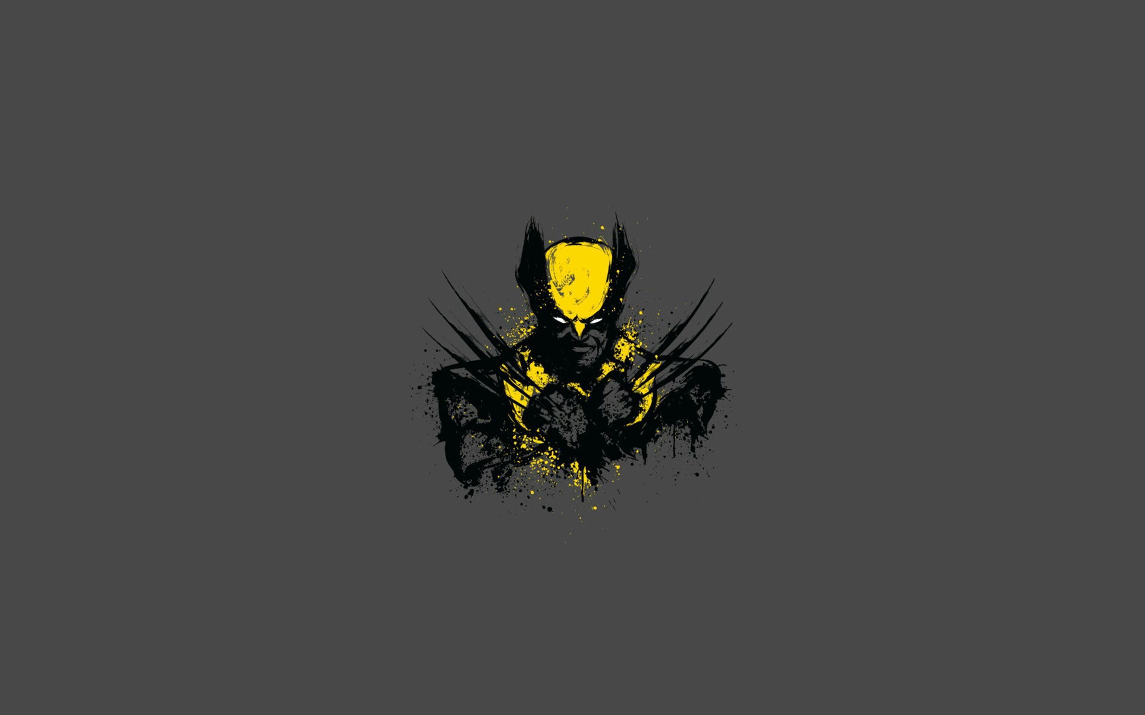Download wallpaper Logan, 4k, Wolverine, superheroes, James Howlett, minimal, Marvel Comics, gray background for desktop with resolution 3840x2400. High Quality HD picture wallpaper