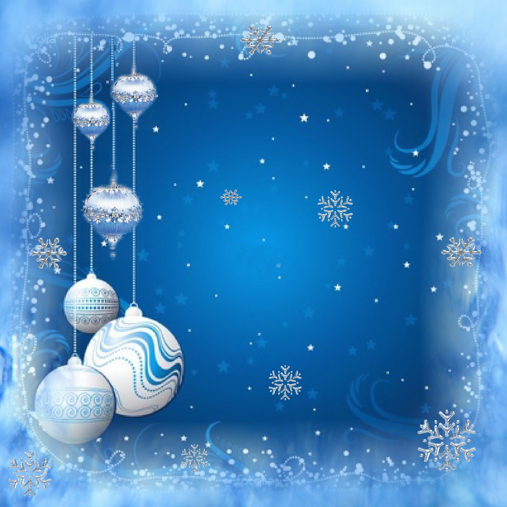 Blue Wallpaper Christmas Background Portrait