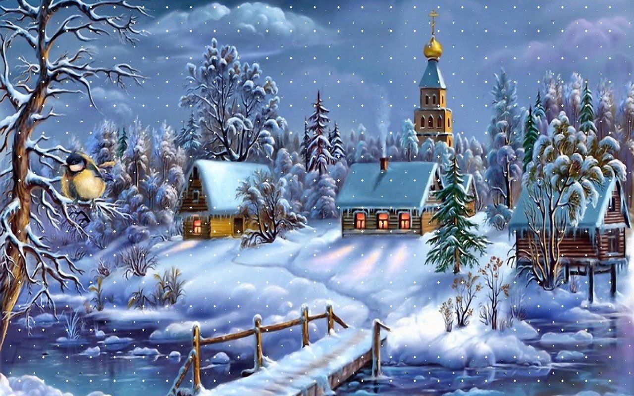 Christmas Landscape Wallpaper 1280×800