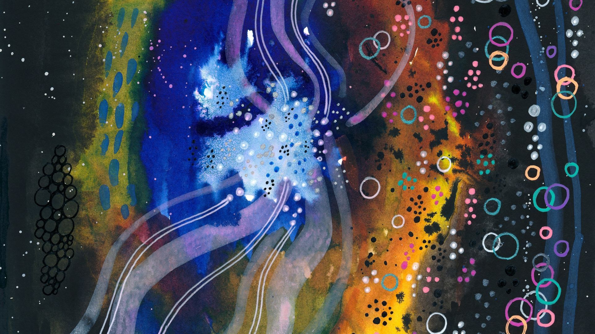 Desktop wallpaper watercolor, paint, abstract art, pattern, HD image, picture, background, b84ac0