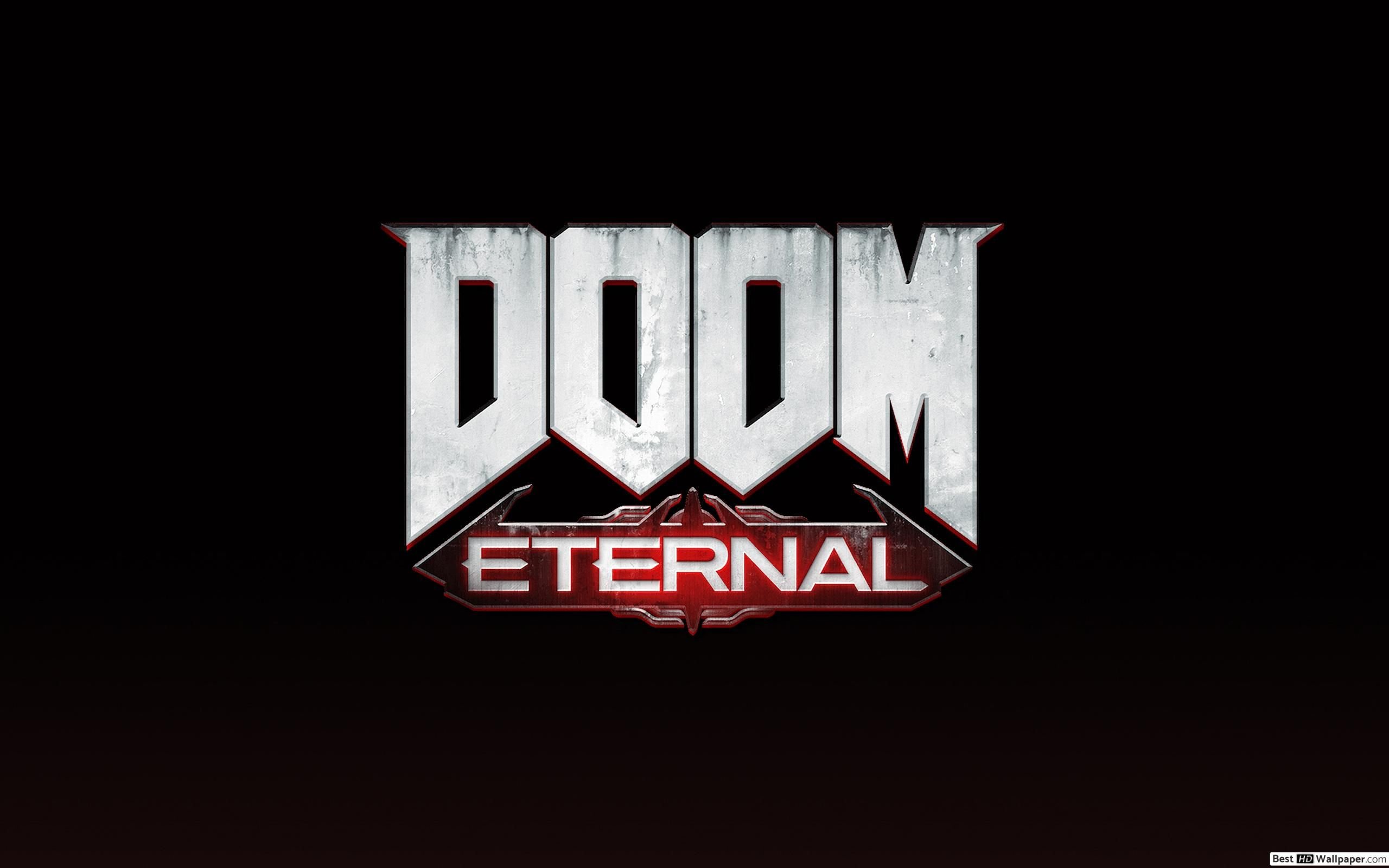 Doom Eternal Logo (Black Background) HD wallpaper download