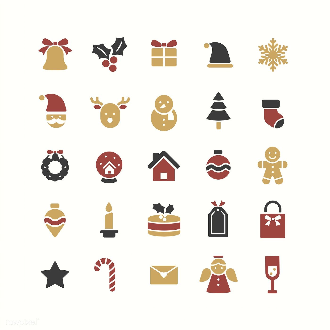 Christmas holiday symbols vector set. free image. Holiday symbols, Christmas icons, Sewing logo