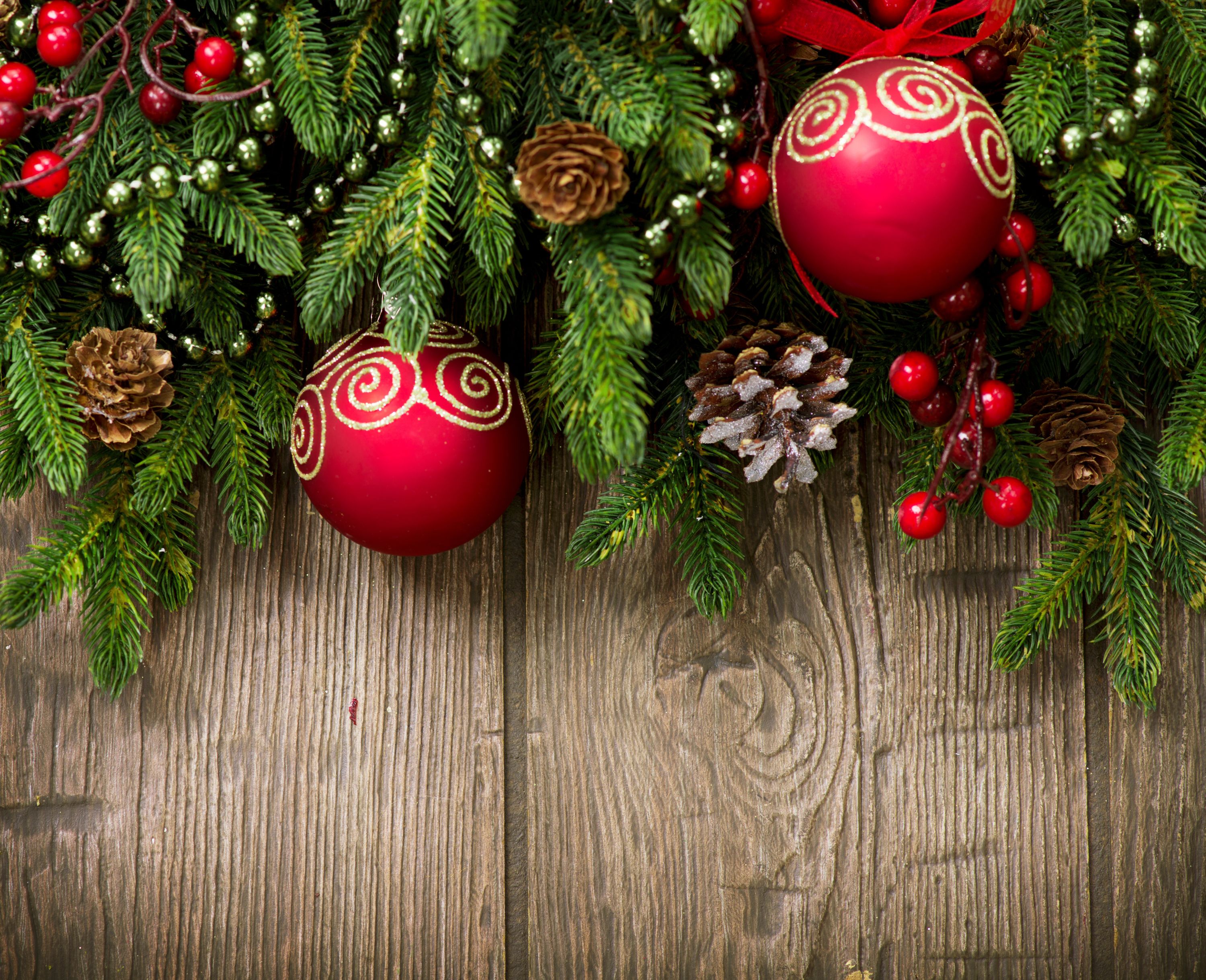 Wooden Christmas Background With Ornaments Quality Image And Transparent PNG Free Clipart