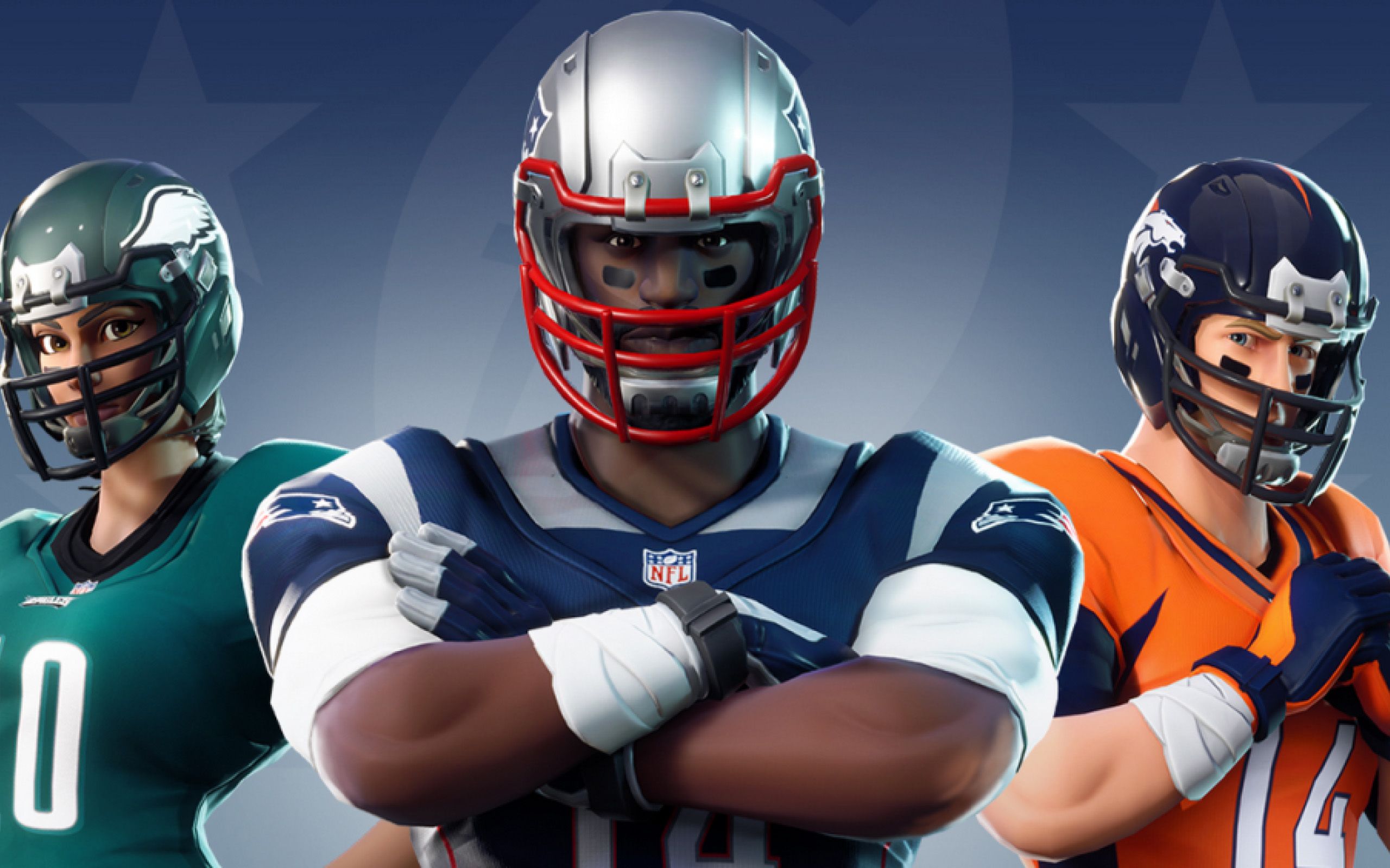 Download wallpaper NFL Team, 2020 games, Fortnite Battle Royale, NFL Skins, Fortnite, NFL Team Fortnite for desktop with resolution 2560x1600. High Quality HD picture wallpaper