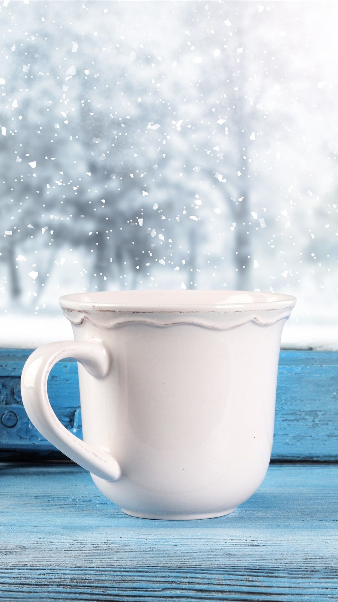 Cup, Window, Snowy, Winter 1080x1920 IPhone 8 7 6 6S Plus Wallpaper, Background, Picture, Image