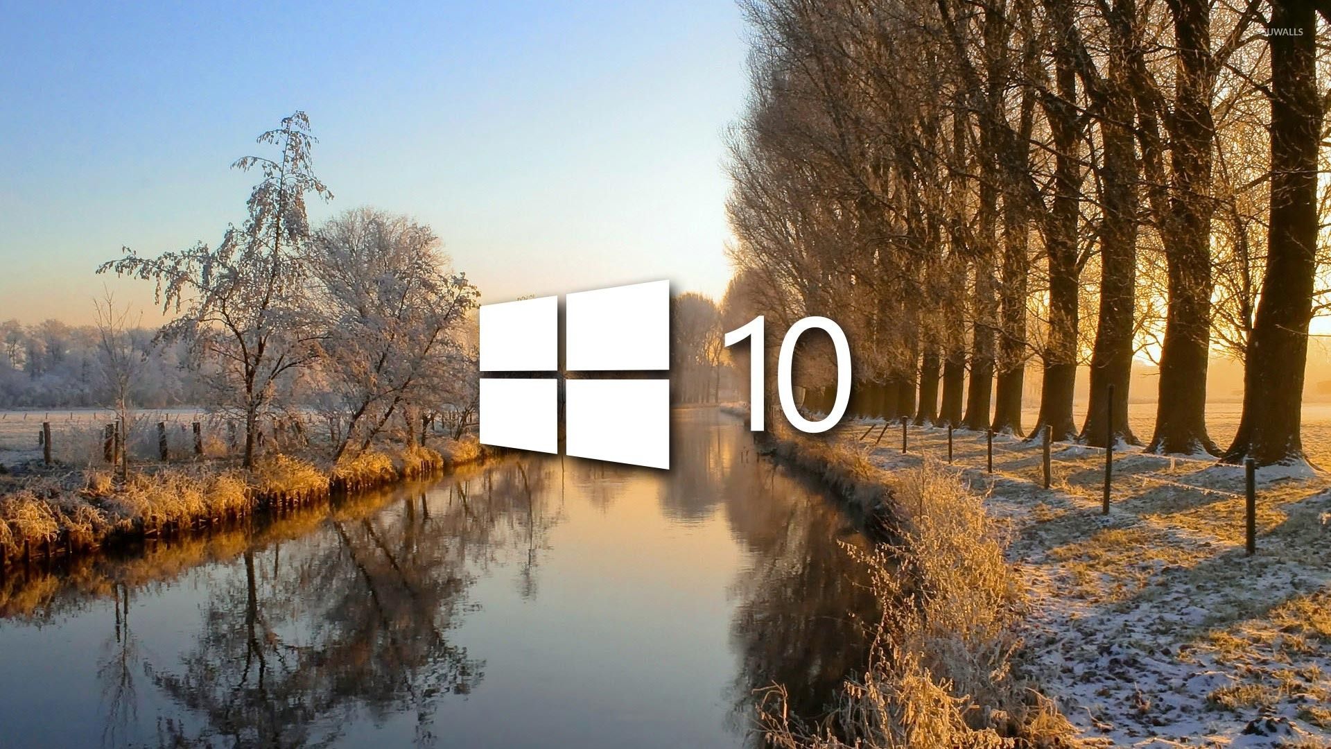 Windows 10 on the frosty river [3] wallpaper wallpaper