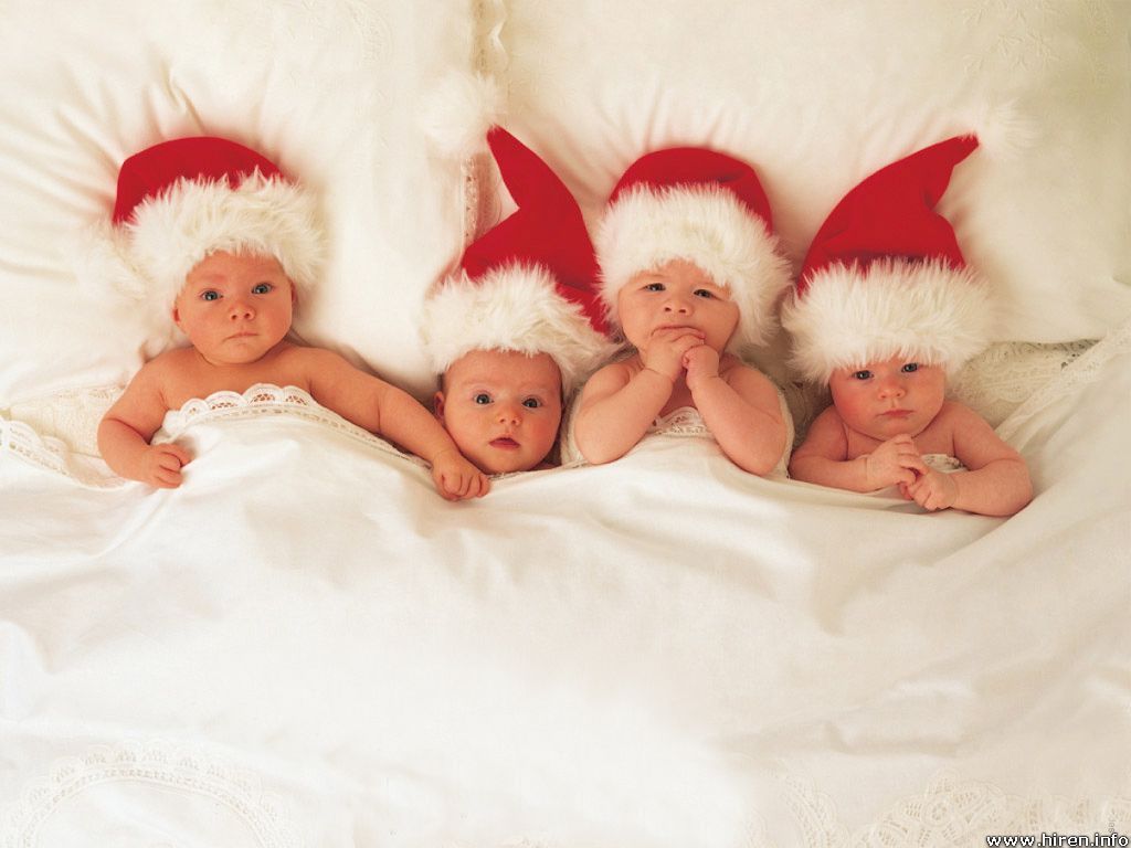 my 1st thought: soo cute! my 2nd thought: how did they get all four babies to do this at the same time!!. Baby christmas photo, Christmas baby, Baby picture