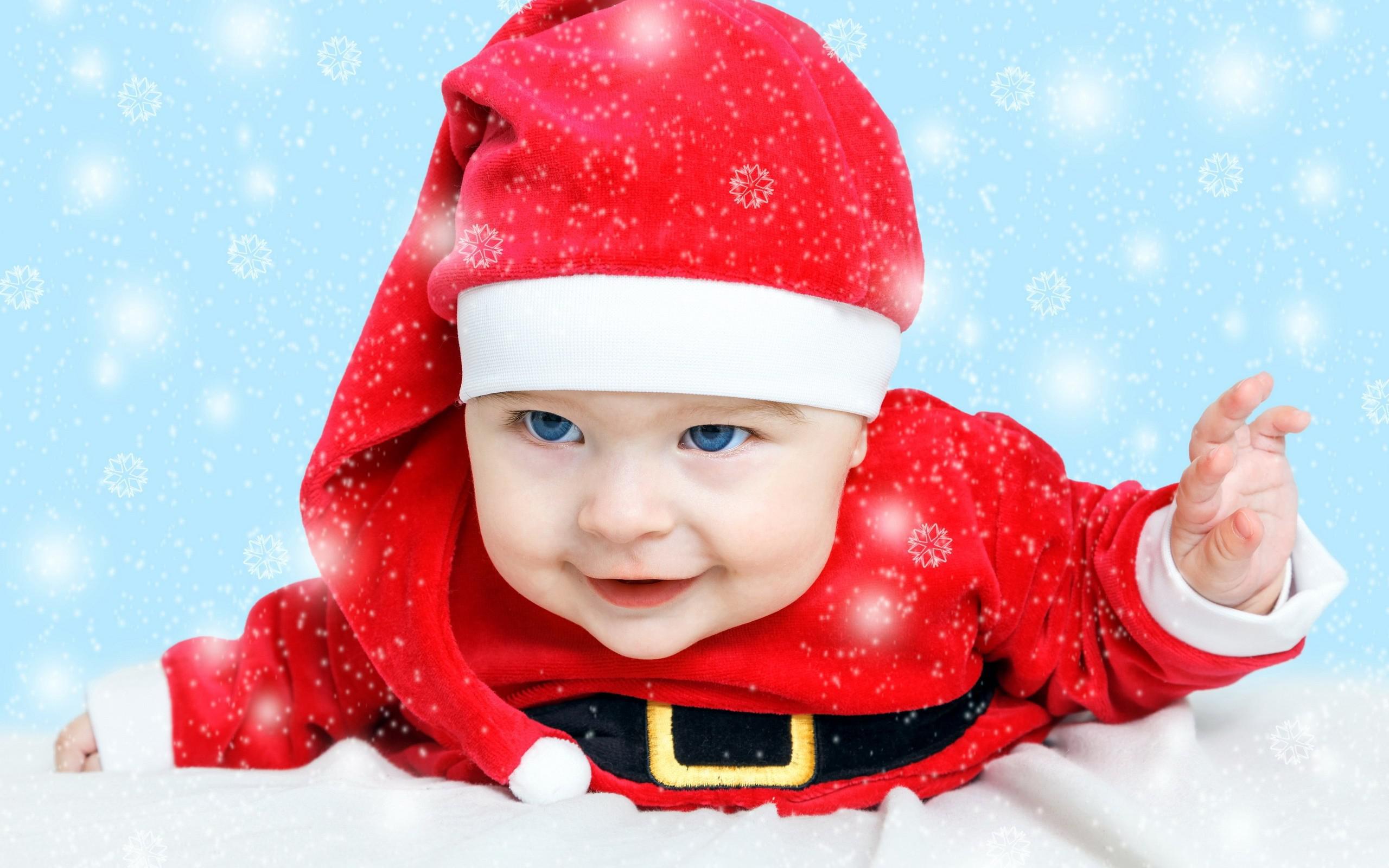 Cute Little Boy Santa Baby Santa HD Wallpaper & Background Download