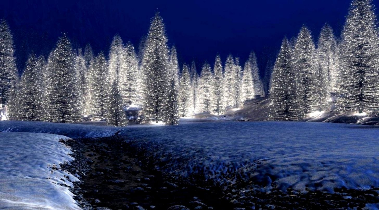 Snow Desktop Wallpaper Christmas Lights