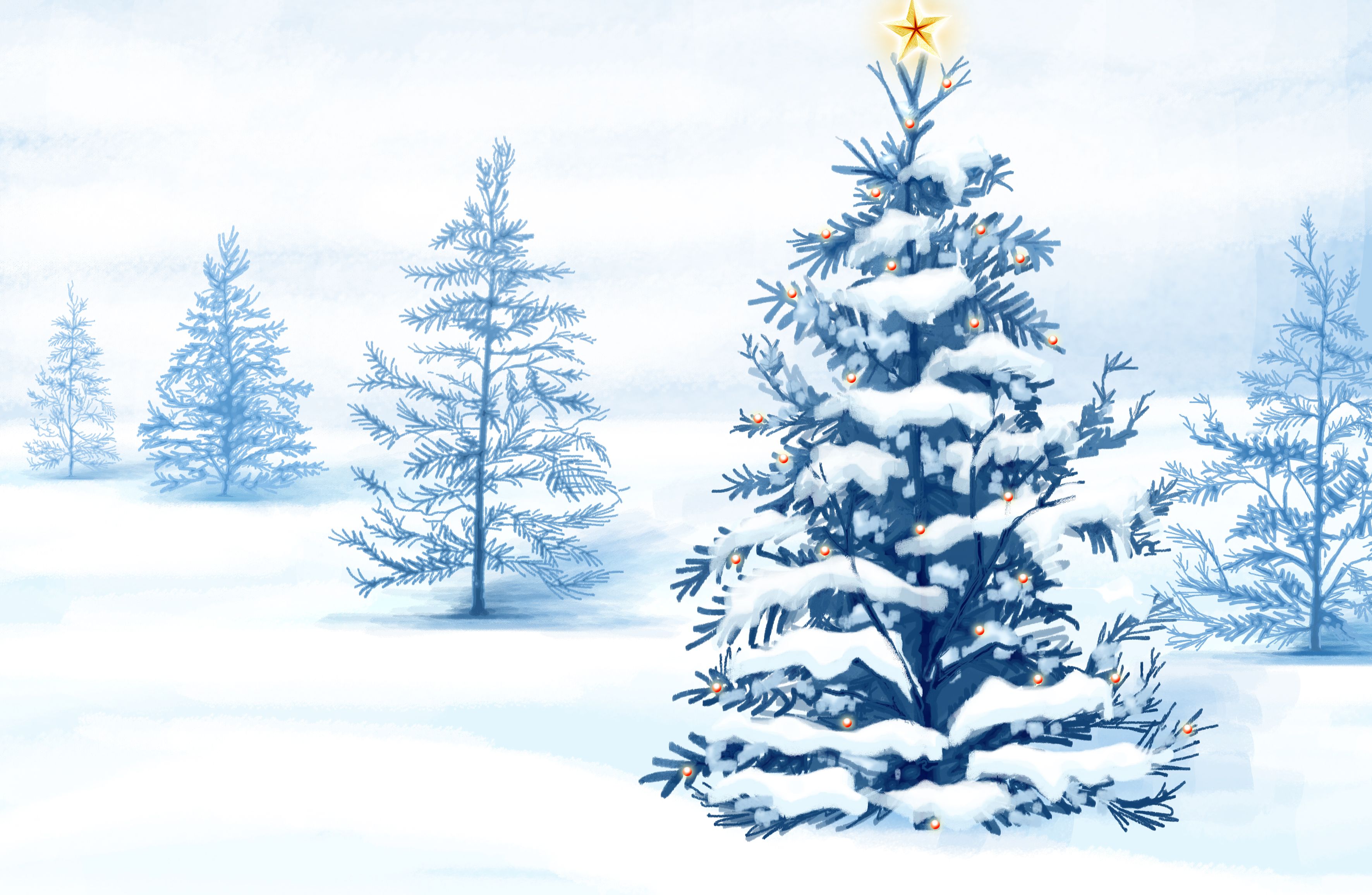 Snow Animated Christmas Background HD Wallpaper