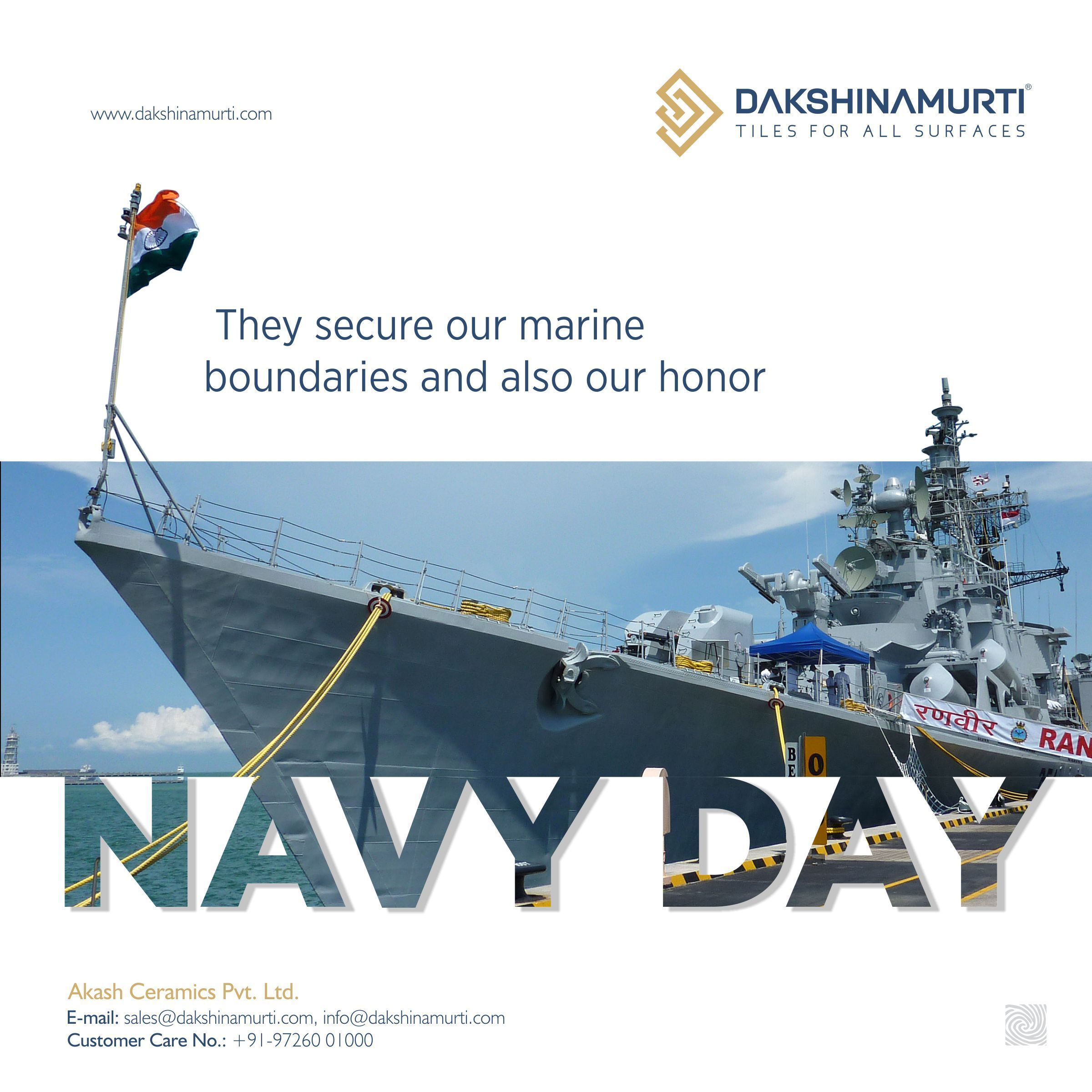 They secure our marine boundaries and also our honor Indian Navy Day! #DakshinamurtiTiles #FloorTiles #Indian #Navy #Day. Navy day, Indian navy day, Indian navy